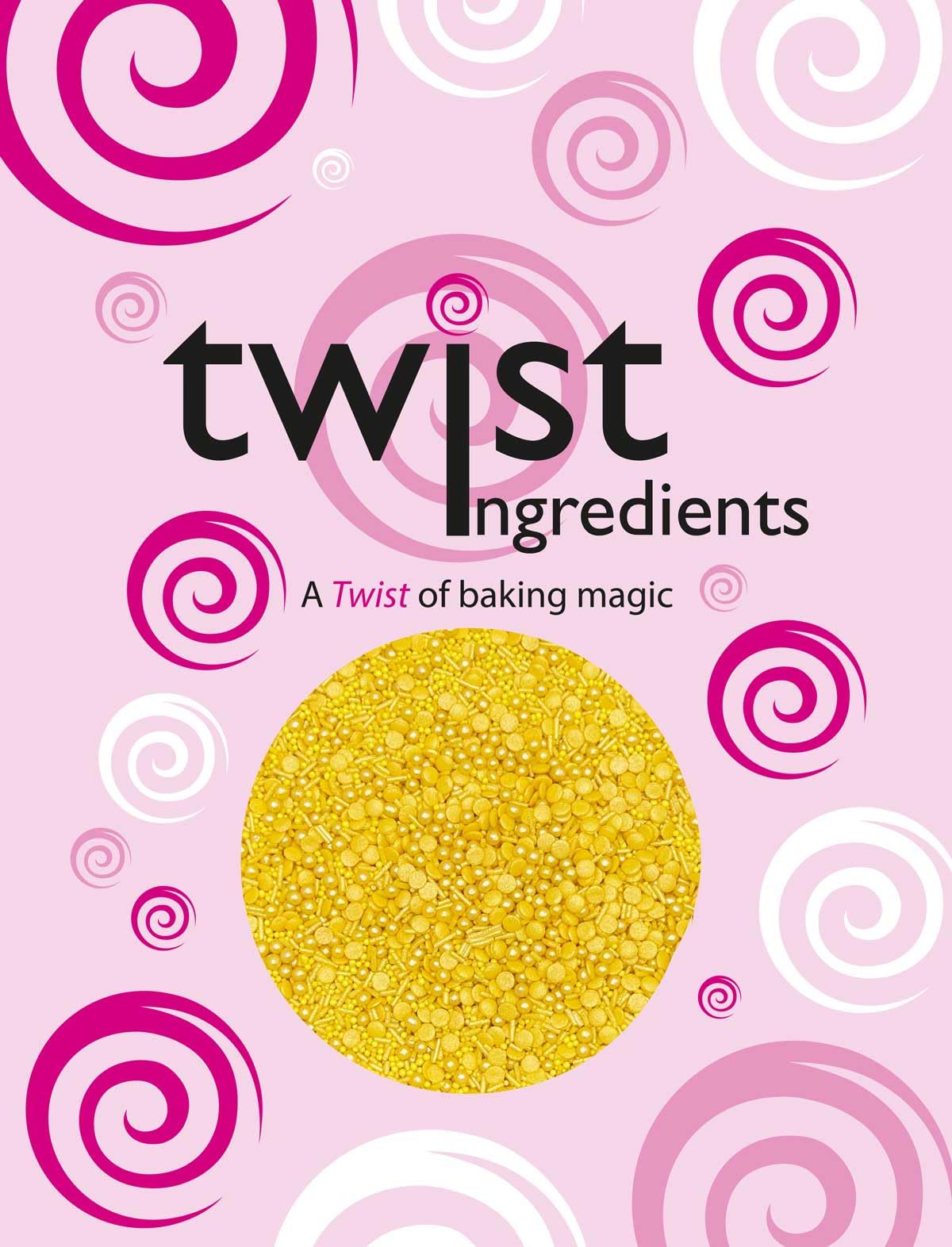 Twist Ingredients - Shimmer Yellow Cake Topper Sprinkles - 800g Edible Shimmer Cupcake Decorations - Kids Birthday, Easter & Spring Parties - Colour Medley