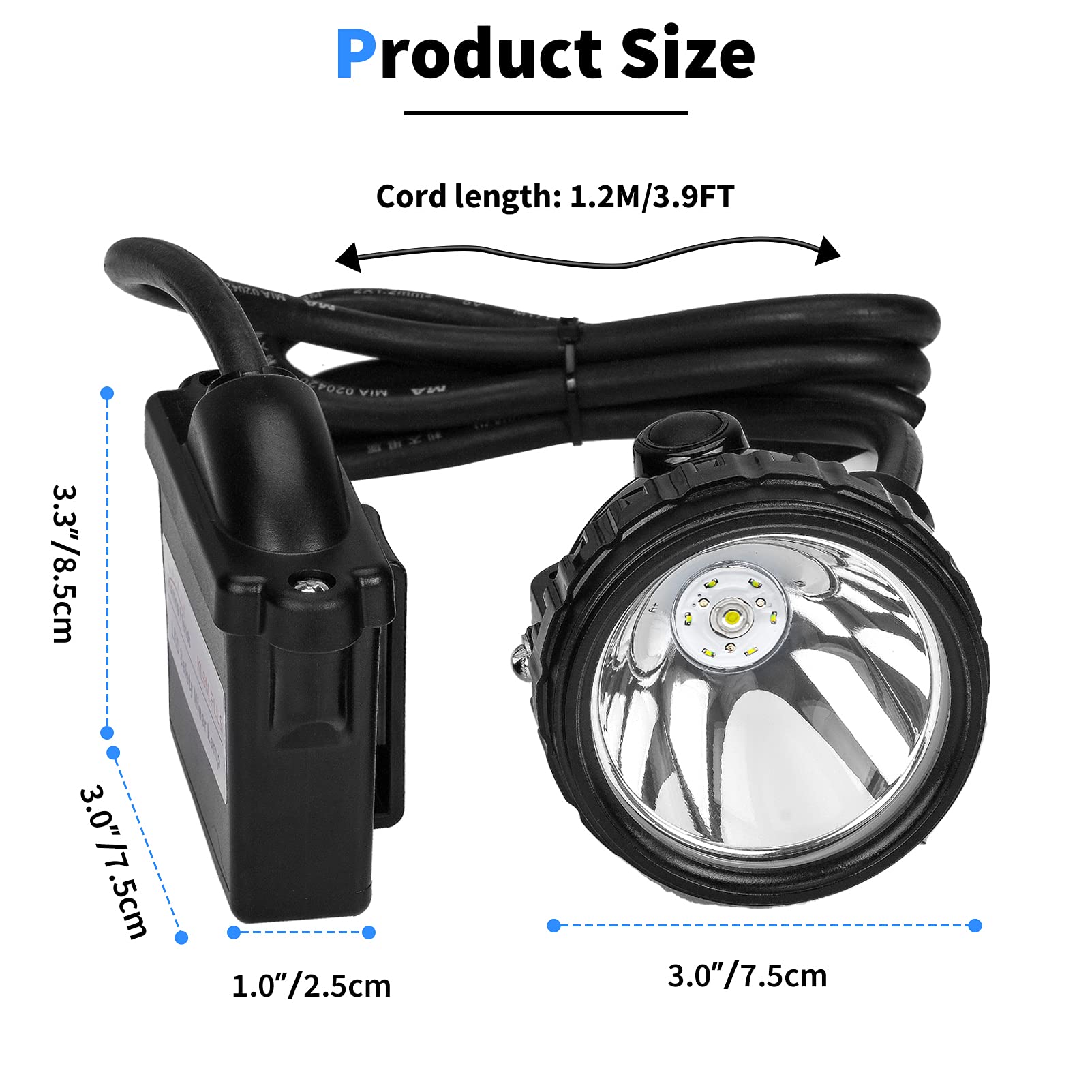 Lampada frontale professionale ricaricabile per miniere di sicurezza, 1+6 LED, super luminosa, a prova di esplosione, impermeabile, per minatori di carbone, caccia Coon, campeggio, escursionismo