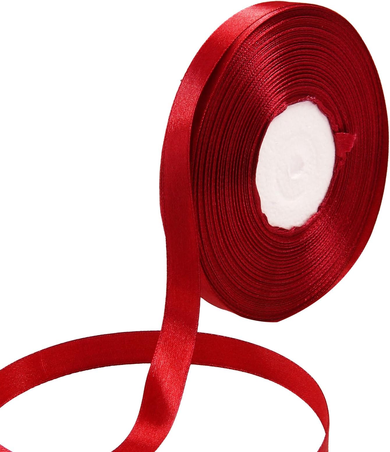 100 Yards 5/8 Inch Red Satin Ribbon, Solid Fabric Ribbon Roll for Gift Wrapping, Floral Bouquets, Wedding, Party, Hair, Decoration, Bow and Craft