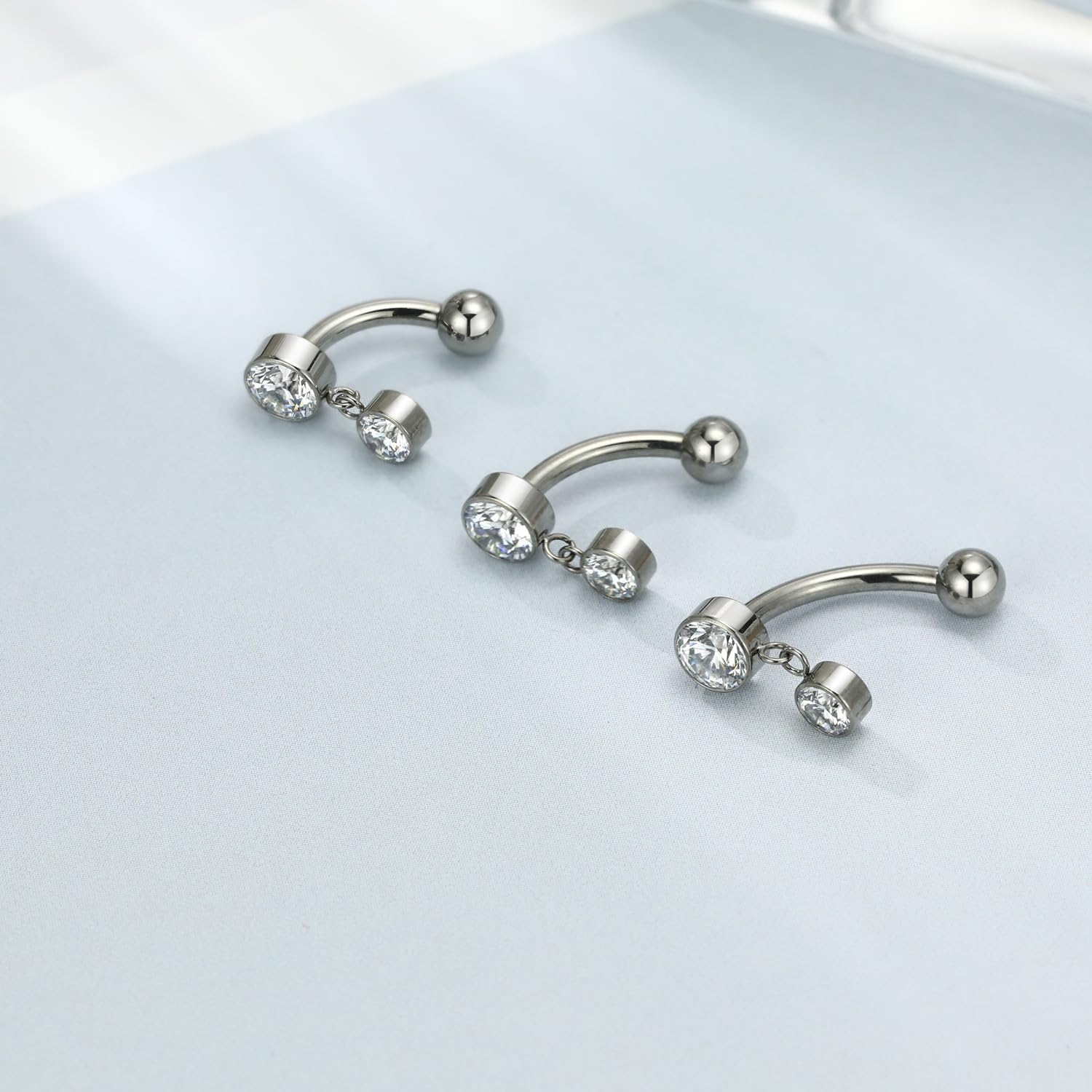 PEAKLINK G23 Titanium Belly Button Ring 14G Belly Piercing Jewelry Belly Barbell Navel Ring Navel Barbell Stud 8mm 10mm 12mm - Image 4