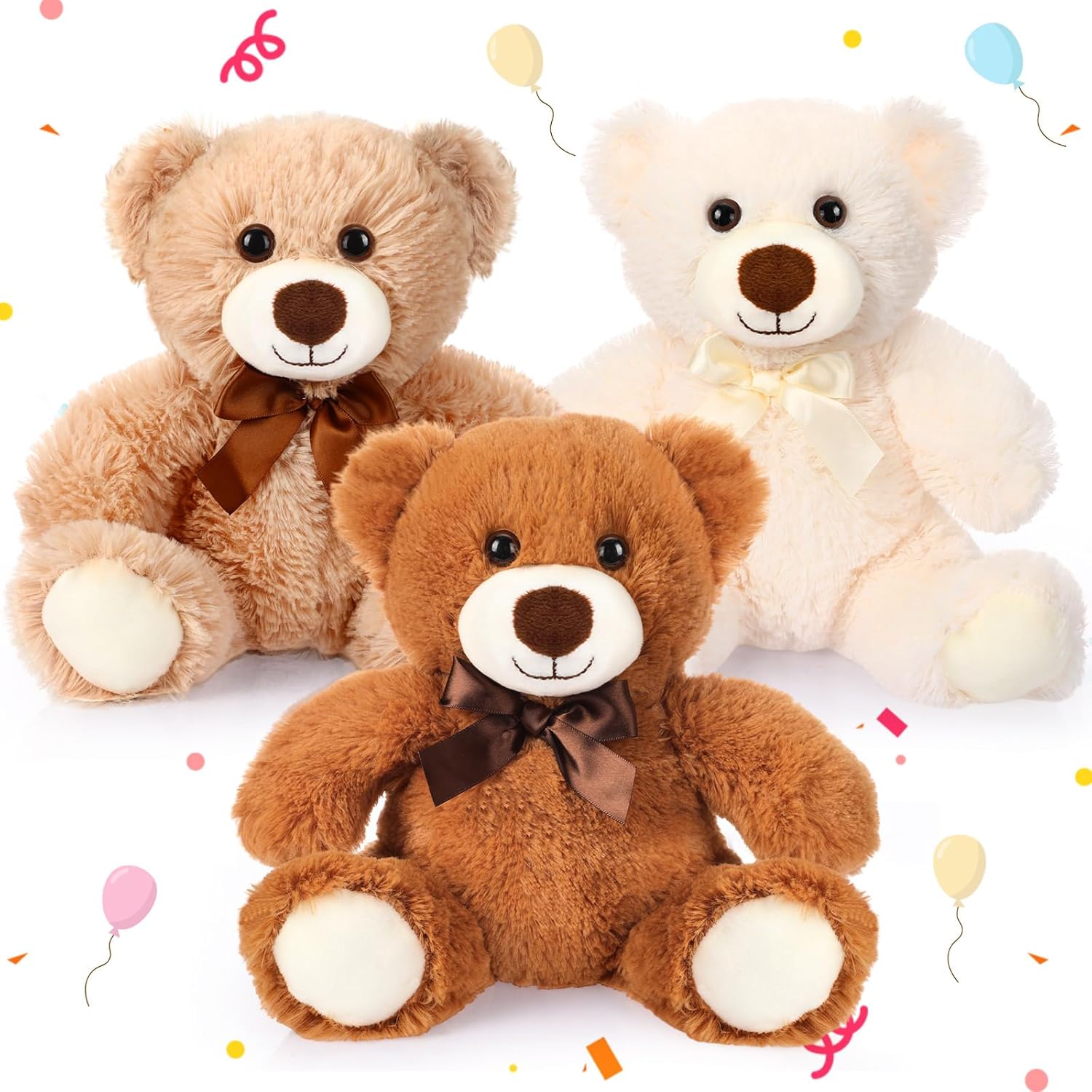 Zhanmai 3 Osos de Peluche 13.5 Pulgadas Regalo Fiesta Baby Shower