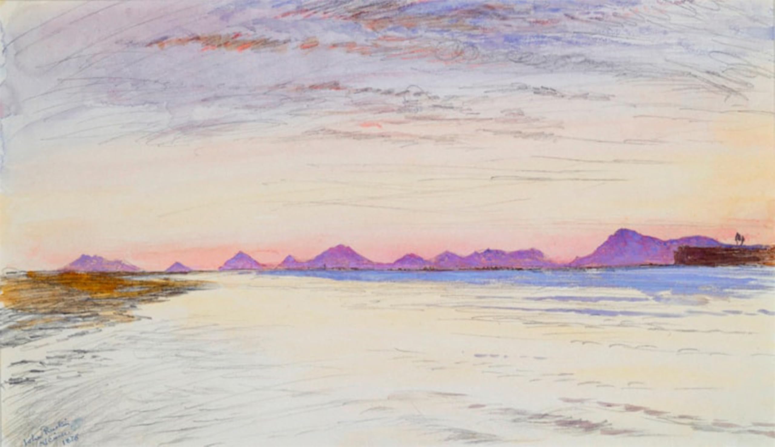 ARTXLXXBN Famous Painting Art Wall Decor Abstract Art Picture View of the Mountain and the Hills of Eugeni At Sunset by John Ruskin Animal Pictures for Home Decor 60x90cm