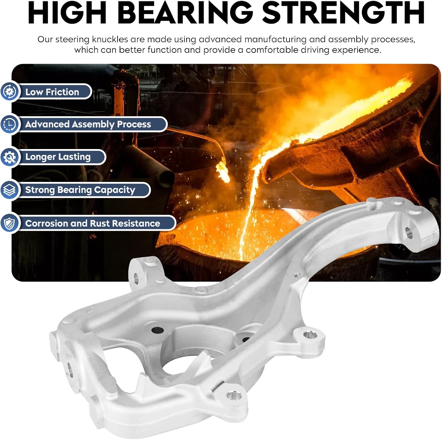 Condition photo showing New/Like New for tadamark front right suspension steering knuckle fit for dodge ram 1500 4wd 2003-2010,for ram 1500 4wd 2011-2018,for classic 4wd 2019-2021, 698238 698-238 68044704ad 68044704aa passenger side