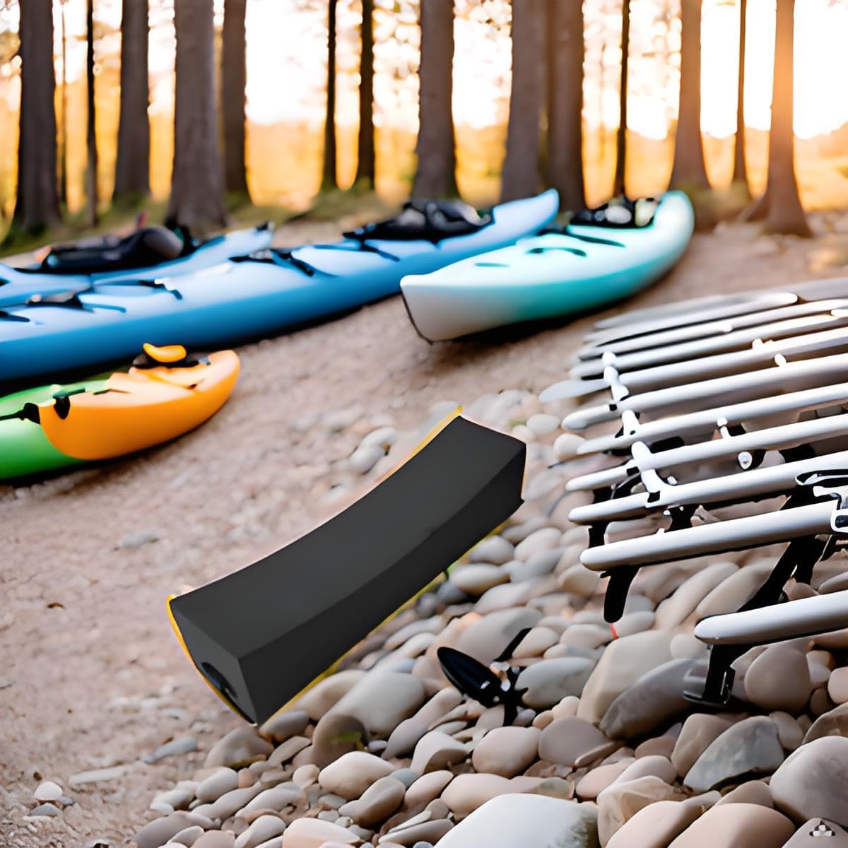 Portable EVA Soft Car Roof Racks Bars, Car Roof Rack, Kayak Roof Rack Pad, Universal Fit for Surfboards, Kayaks, and SUP Paddleboards - Prevent Deforming Design