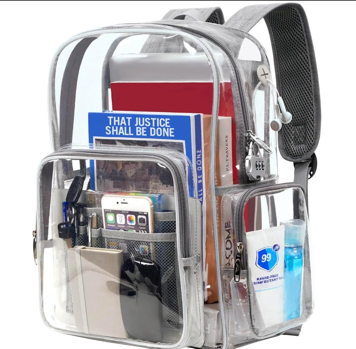 Issa luxe 3pcs set transparent heavy duty back pack