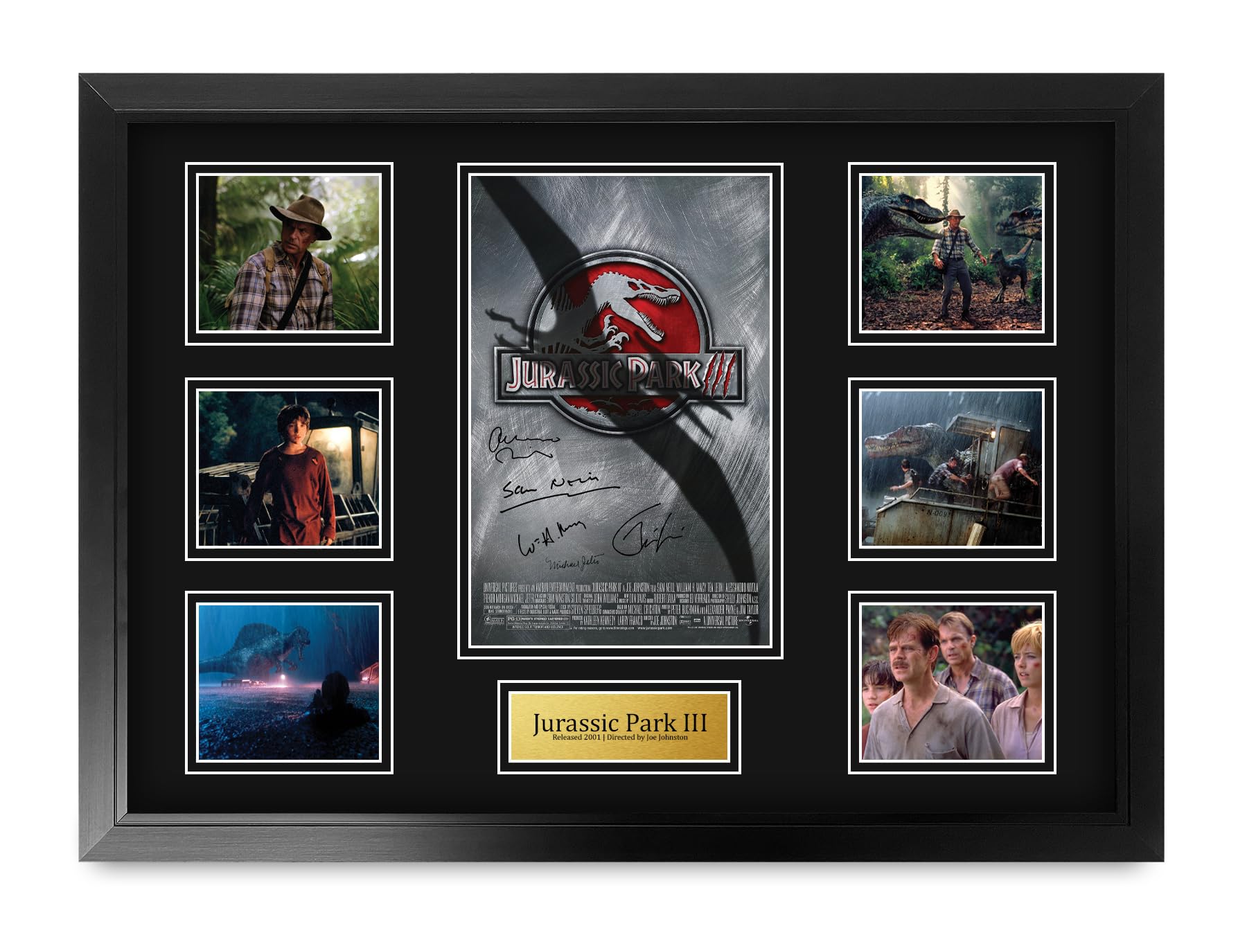HWC Trading Jurassic Park 3 Gifts Printed Poster Signed Autograph Picture for Movie Memorabilia Fans - A2 Framed (ID-006506)