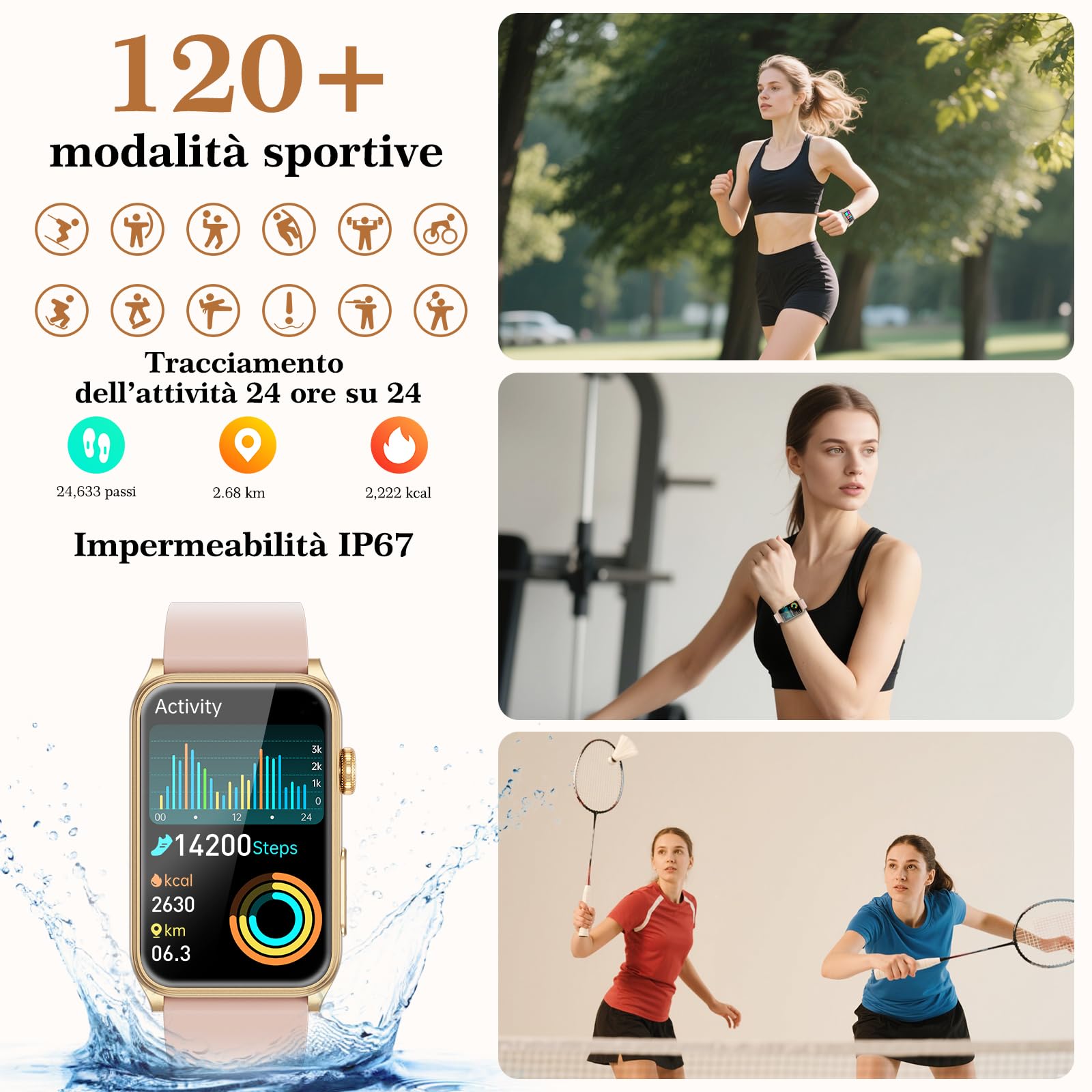 2026 Nuovo Smartwatch Donna con ECG/Pressione sanguigna/Lipidi/BMI/Sonno | 1.57"Salutare Orologio Fitness Elegante con Ciclo Mestruale/HRV/Temperatura Corporea/Cardiofrequenzimetro/SpO2/Acido Urico
