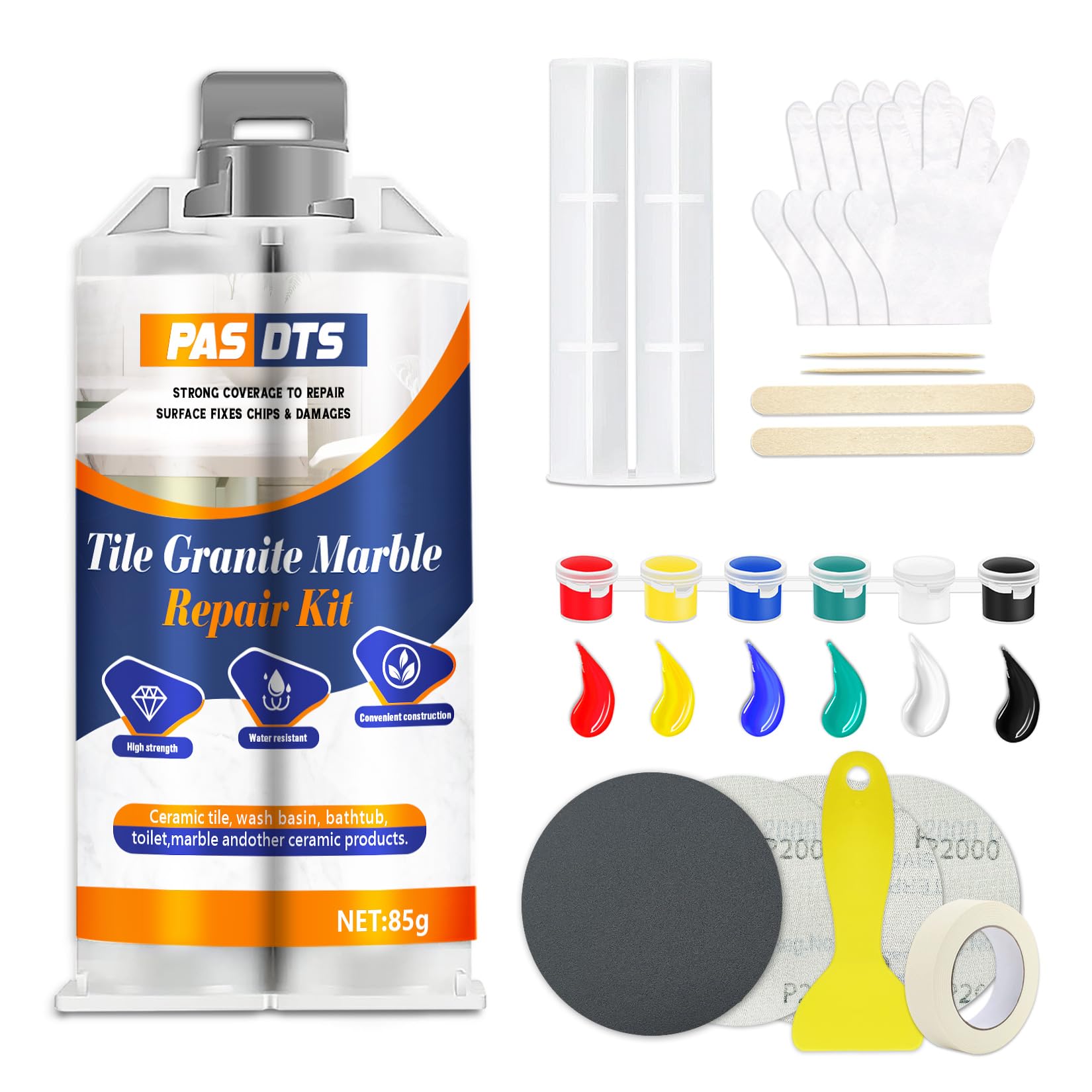 Kit Riparazione Vasca da Bagno,Kit di Riparazione Doccia Ceramica e Smalto per Riparazione Ammaccature Fori Graffi crepe, Kit Riparazione Piastrelle Impermeabile-Offre più Opzioni di Colore