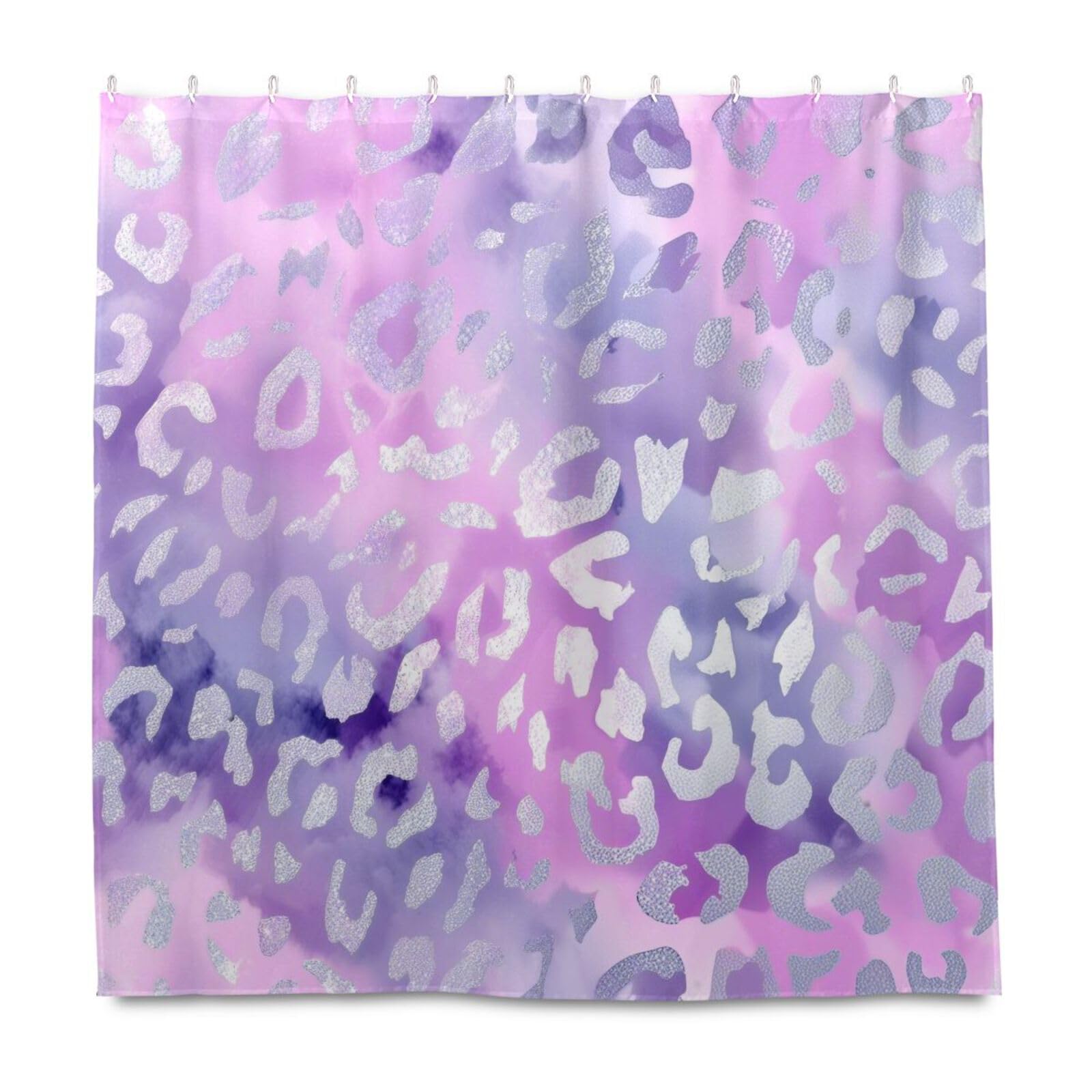 Rideau de douche anti éclaboussures résistant à l'eau motif léopard violet