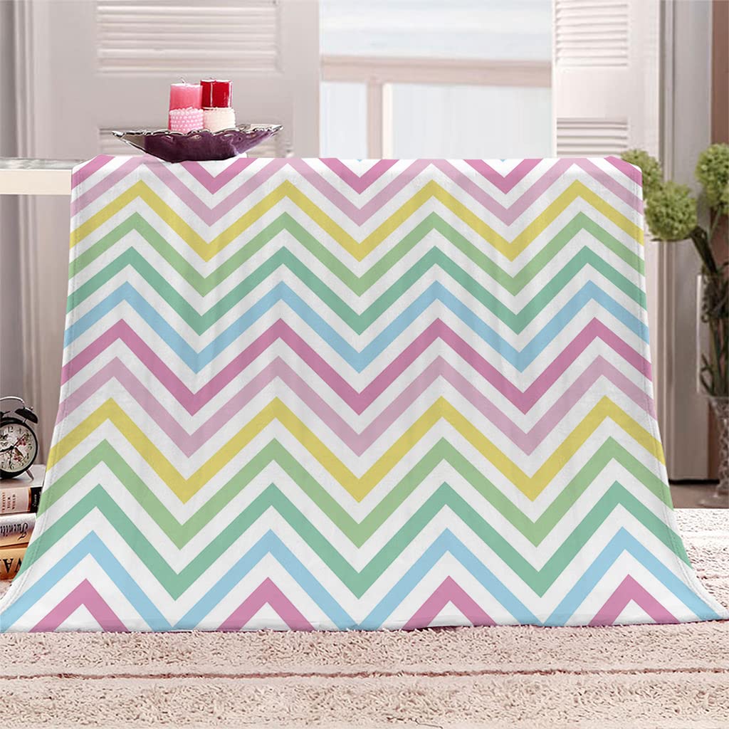Manta de Franela para Sofá Colores y Rayas Manta de Franela para Cama, Manta para Mascotas, Mantas Ligeras, Extra Suave Cálido 150x200 cm