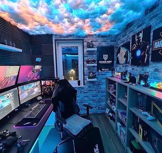 FUSLITE,2025 New , 3D Thundercloud LED Light Cotton Lightning Cloud Colorful Atmosphere Night Light, DIY Creative Cloud Lights Gaming Room Garage Club Bar dj Party Light, Restaurant,32 Feet - 32 Feet