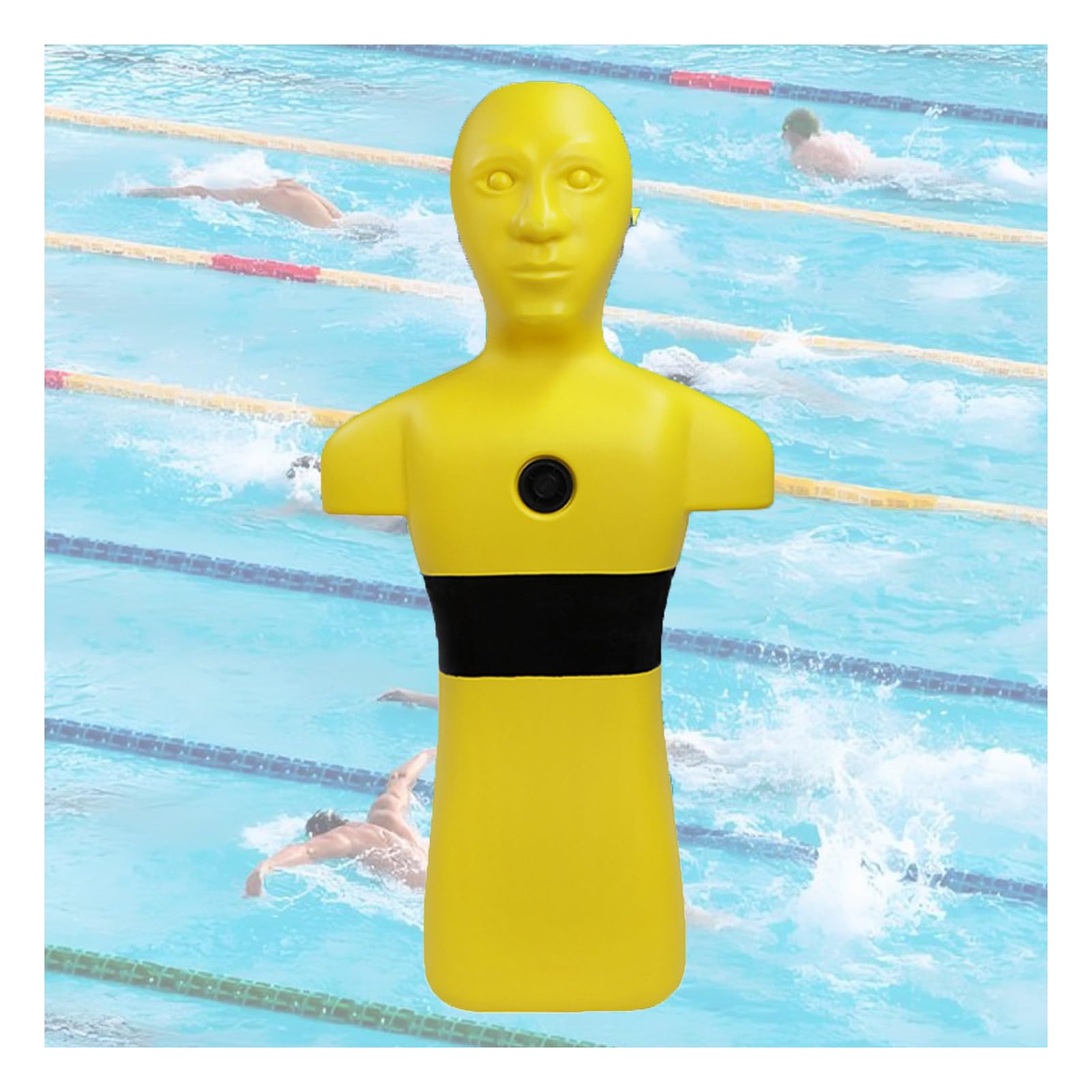 Maniquí de rescate acuático con 3 entradas de agua regulables para adolescentes y adultos