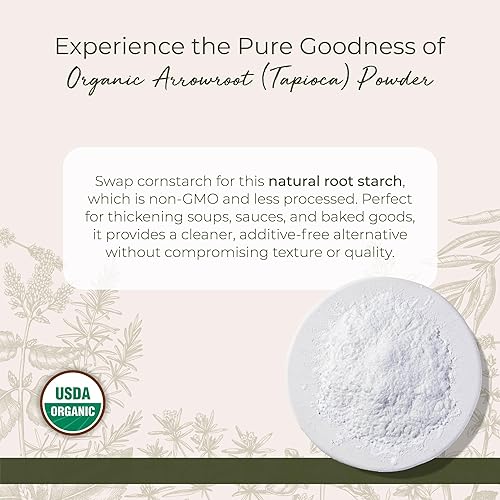 Miniatura 2 de Polvo orgánico de arrurruz, manihot esculenta, 1 libra (Starwest Botanicals), 1, 1
