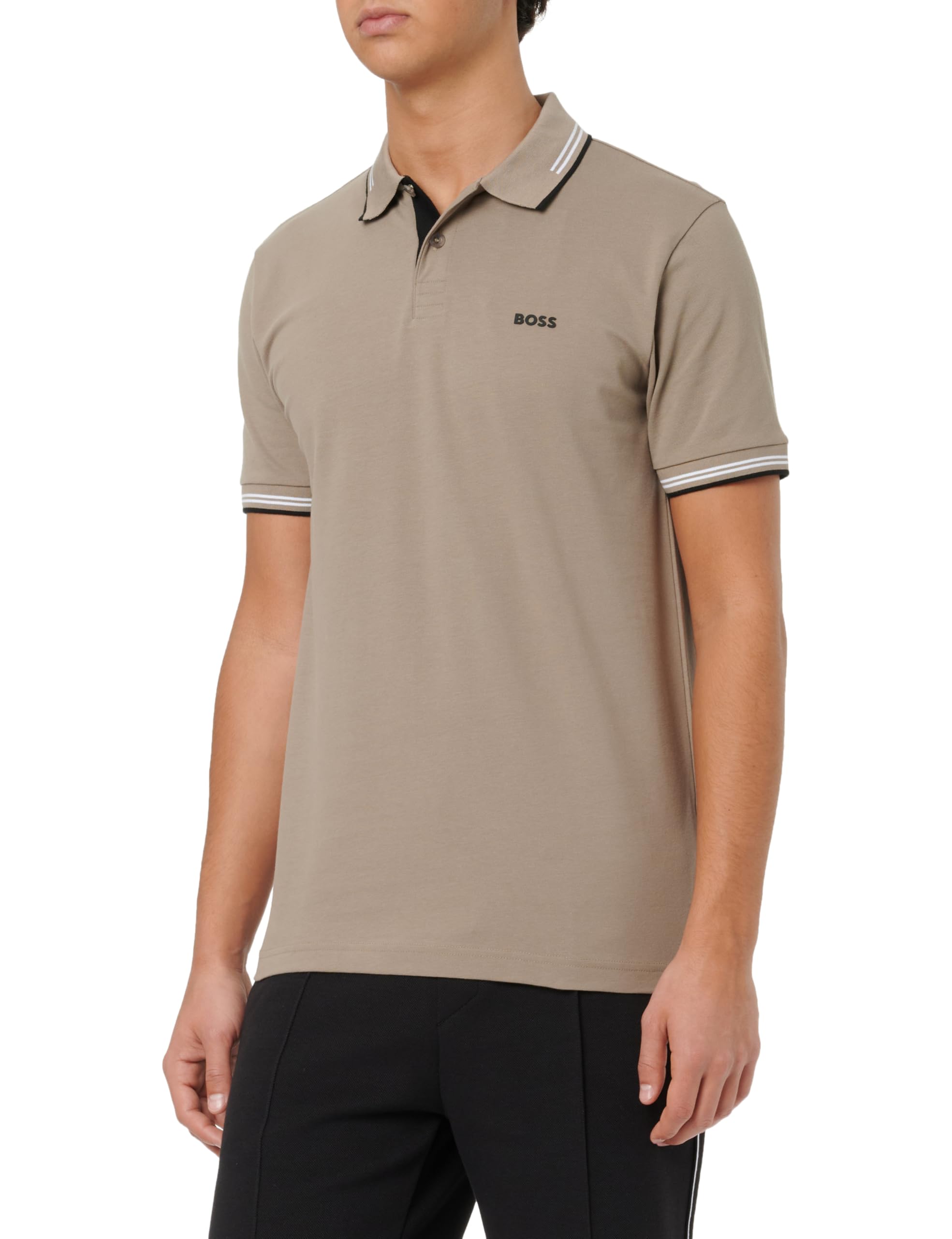 Hugo Men's Beige Stretch-Cotton Slim-Fit Polo Shirt - Polo Shirts - Xl - Tops