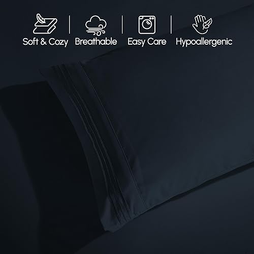 Vista 16 de Elegant Comfort - Juego de sábanas de 3 piezas de lujo de 1500 hilos, calidad egipcia, Microfibra, Blanco, Completo