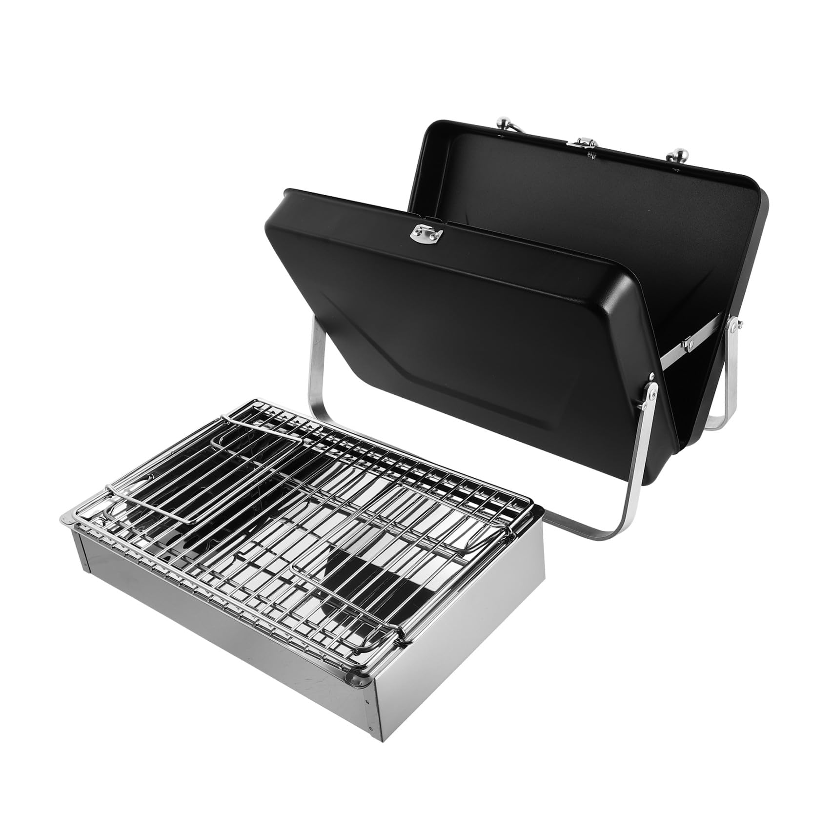 DOITOOL Mini Griglia a Carbone Portatile Pieghevole in Stile Valigetta Griglia per Barbecue da Picnic e Campeggio senza Installazione Facile da Trasportare e Riporre per Barbecue