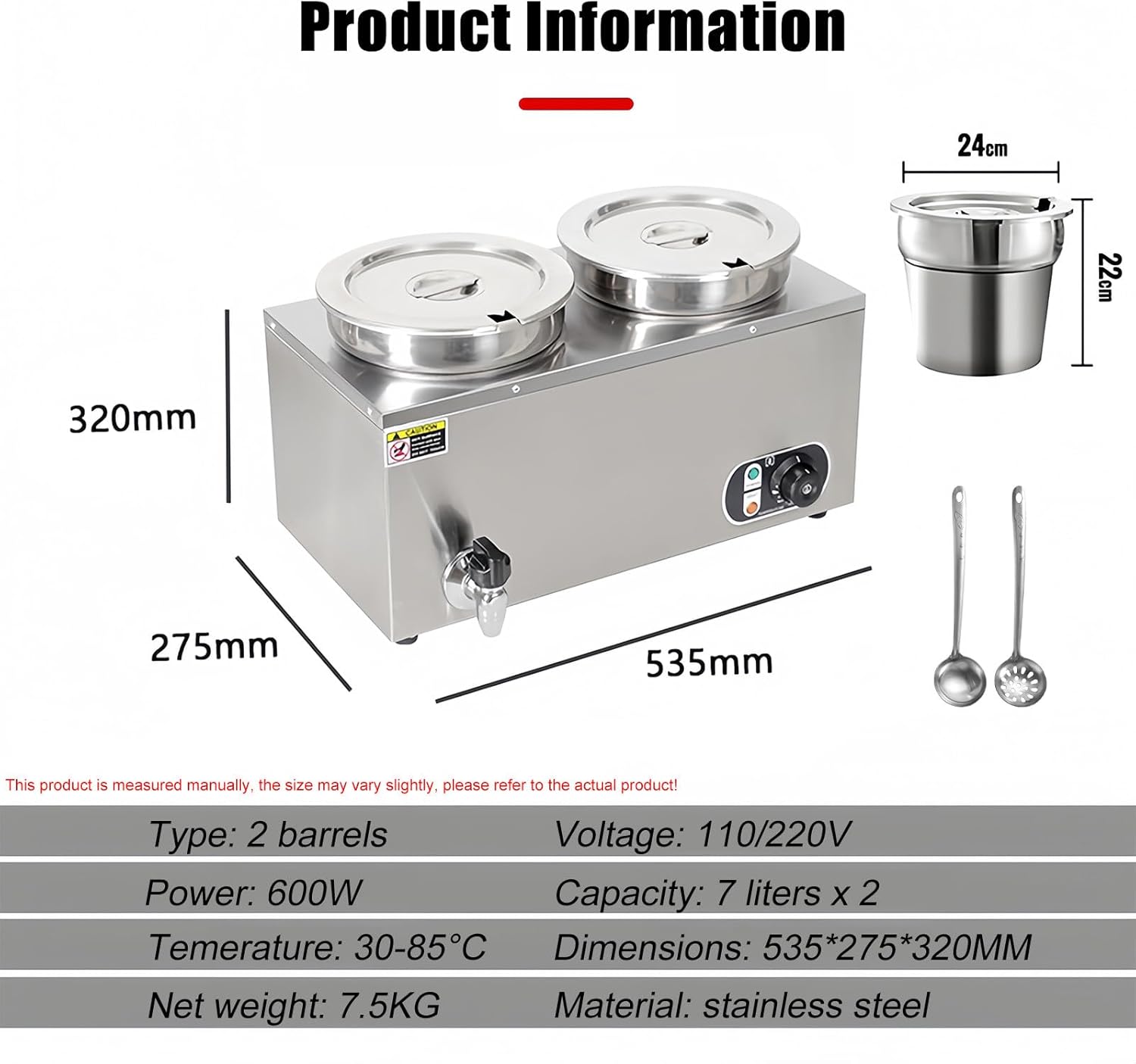 Product dimensions and accessories
