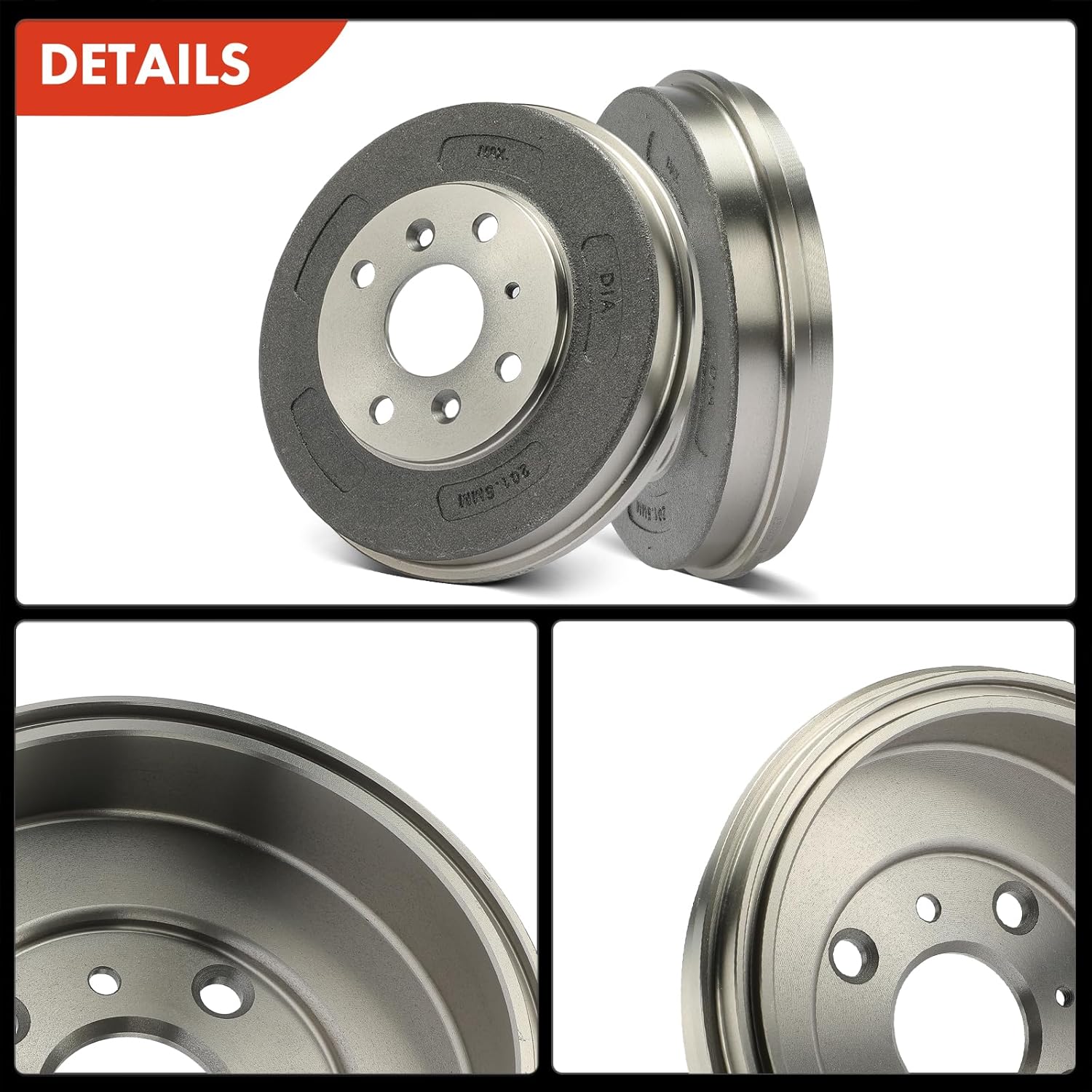 A-Premium Rear Brake Drums Set Compatible with Toyota Yaris 2019-2020, Yaris iA 2017-2018 & Scion iA 2016, 1.5L, 2-PC