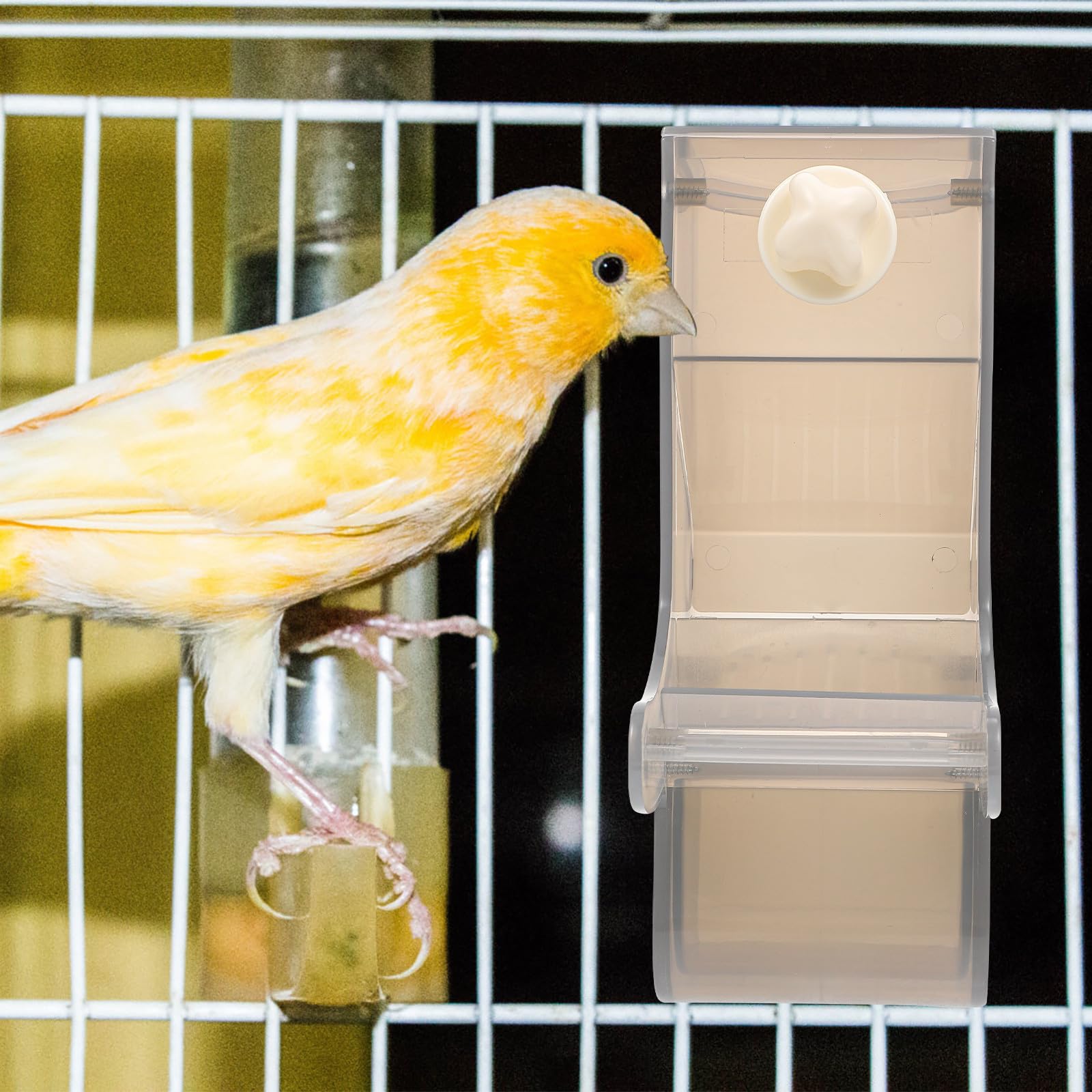 BESTYASH Mangiatoia per Pappagalli in Plastico e Acciaio Inossidabile Grande Capacità Resistente a Morsicature e Anti-sgocciolamento, per Voliere e Gabbie per Uccelli