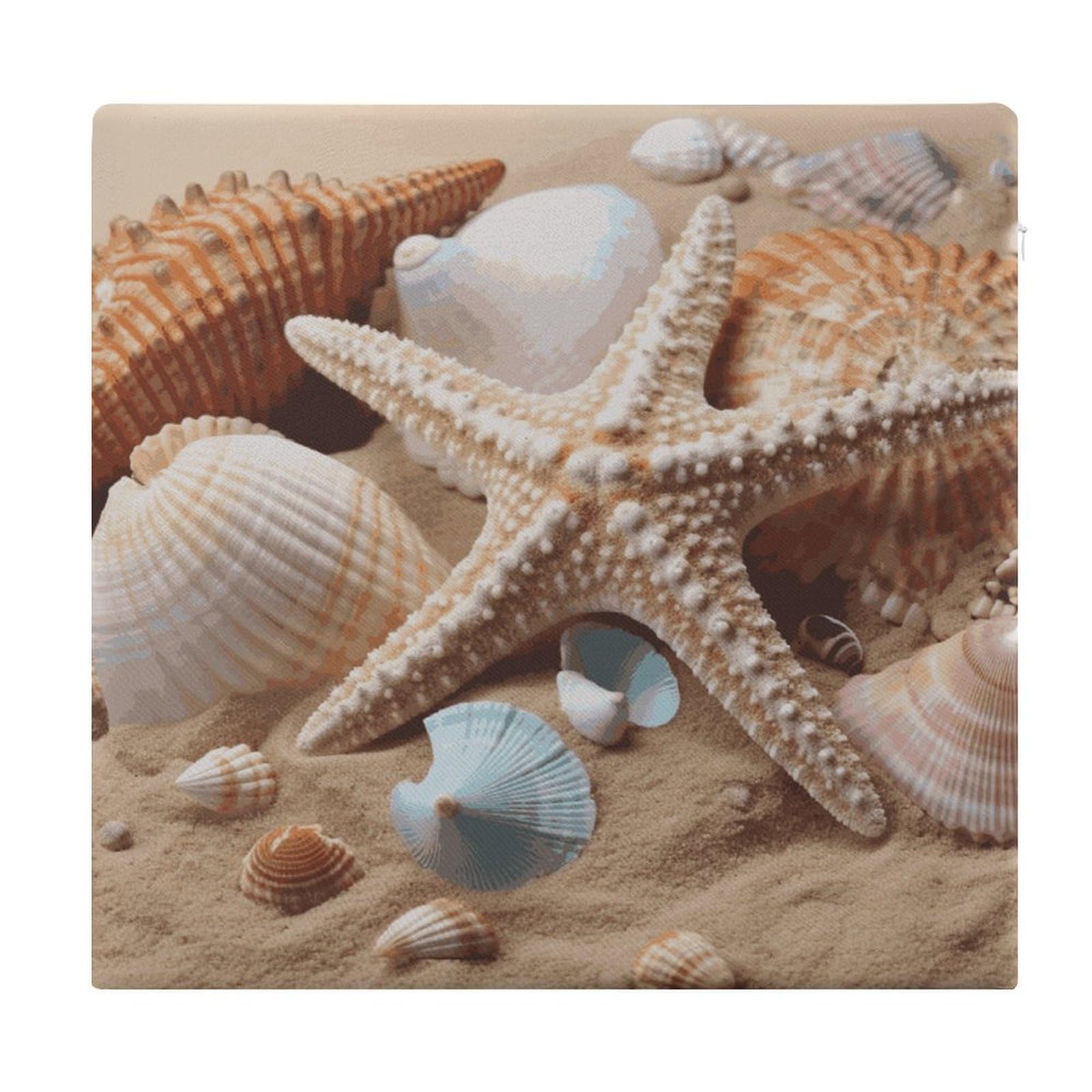 Adfgyerh Style Seashells Starfish Cushions Memory Foam For Adults, Seat Cushion Chair Pads Soft, Square Pillows For Dining, Kitchen, Office, Patio Chairs