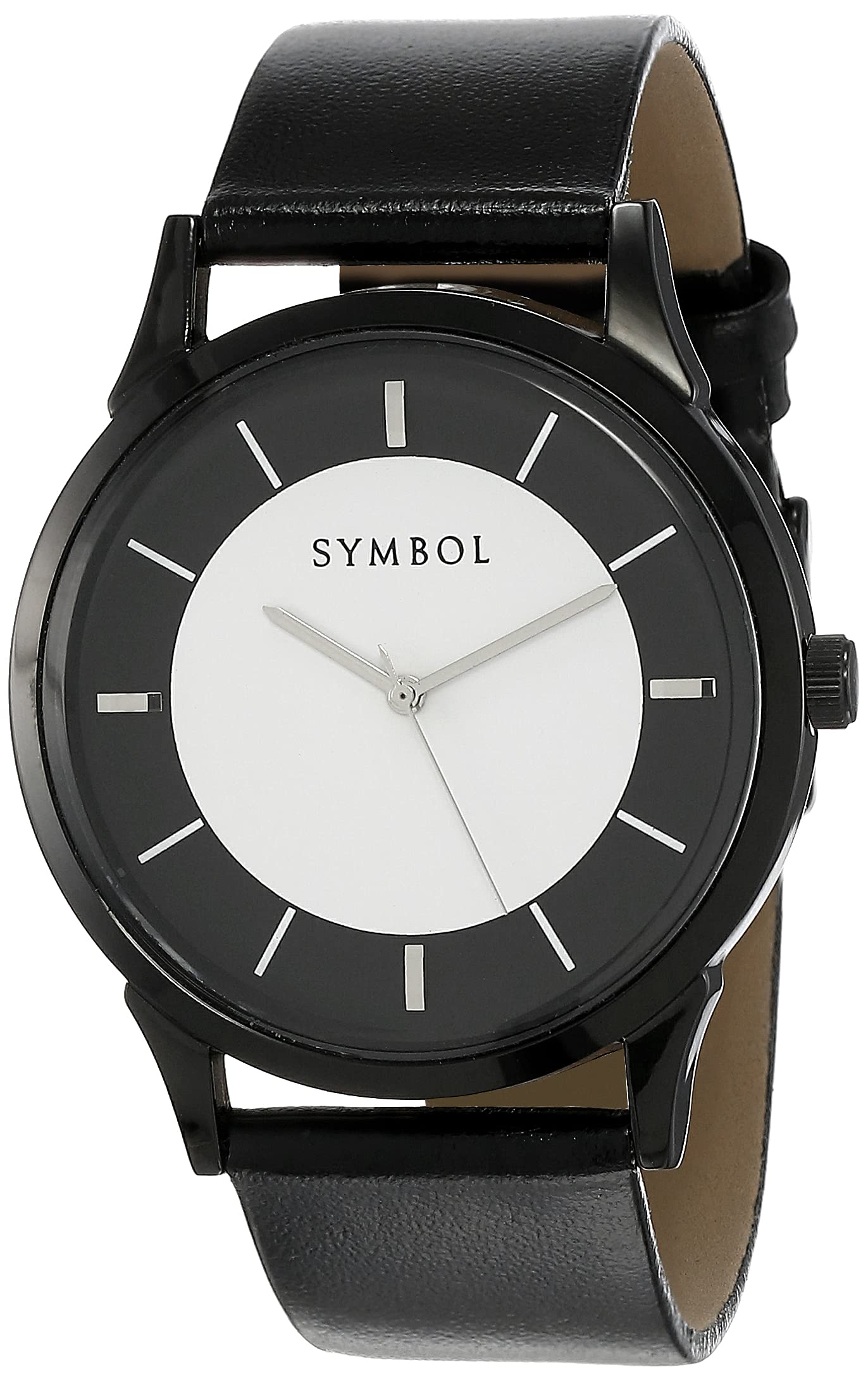 Amazon Brand - Symbol Men Faux Leather Analog Black Dial Watch-Az-Sym-Ss21A-12C, Band Color-Black (B08ZHW79H2) Amazon Price History, Amazon Price Tracker