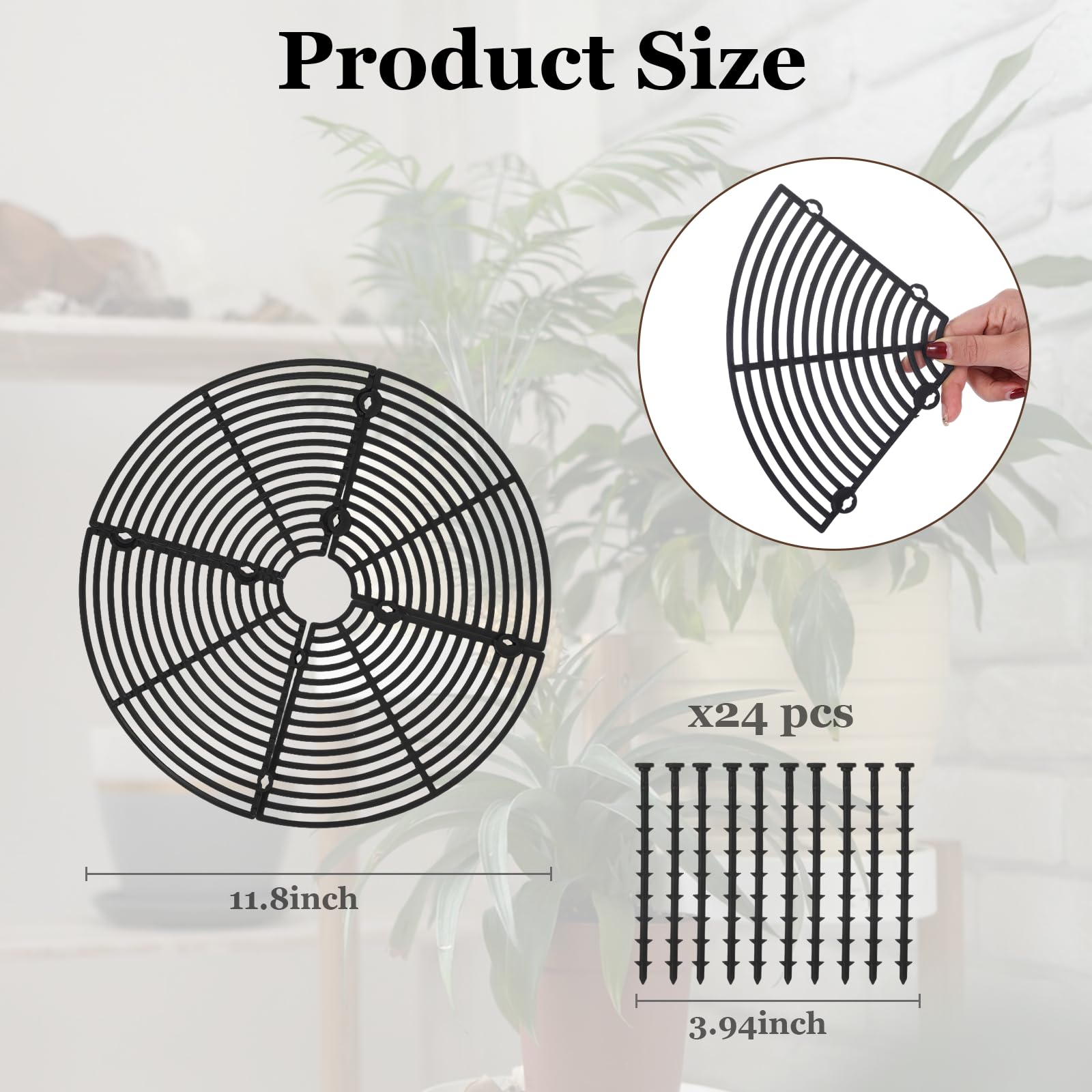 Fanmayhe 3 Pcs Pot Cover Grid Plant Protector from Animal Soil Cover for Indoor Plants, Garden Protection from Animals 11.8