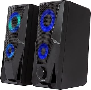 i-Star PC Speakers, PC Speakers Gaming, Compact 6W Wired Computer Speakers, PC Speakers 3.5mm Jack, Plug & Play Easy Set-up Ideal for Gaming, Desktop, PC and Laptop, USB Powered