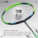 Li-Ning Carbon Fibre G-Force 8900 Extra Strong Strung Badminton Racket with Full Cover | 3U | Maximum Tension ? 35 Lbs (Black/Lime Green) gallery image
