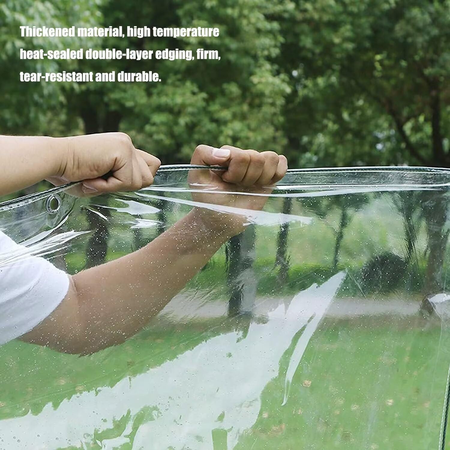 8.5mx5.2m Plane Transparent Durchsichtig für Außenbereich mit öSen,Wasserdicht,Balkon Regenschutz,Abdeckplane Gartenmöbel,für den Außenbereich einsetzbar regendicht,mit Bindeseil