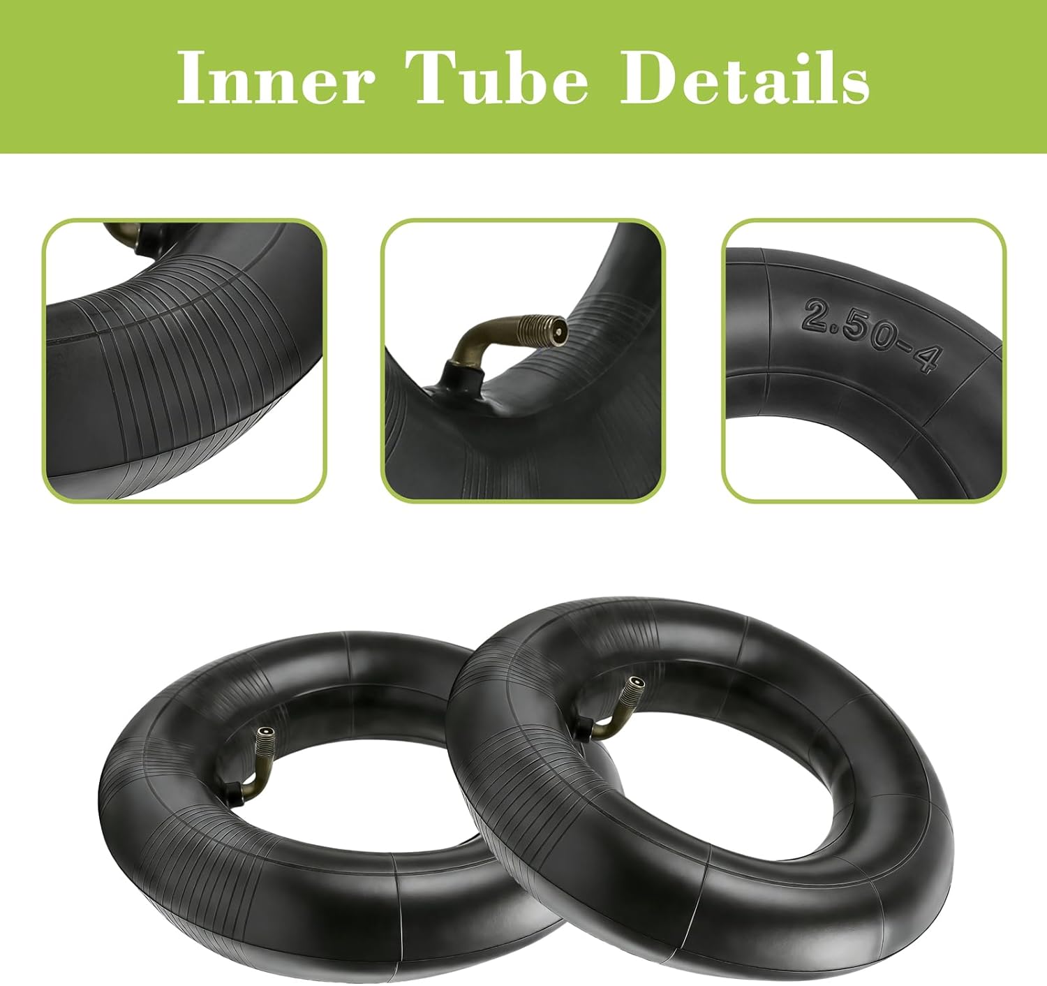 Parts Camp 9x3.50-4 Tire and Inner Tube Set 9x3-1/2 Interchangeable Fit Mini ATV, Go Kart, Stand Up/Skateboard Scooter, Lawn Mower, Tractors with Patch Kit (2xTires and 2 x Inner Tubes)