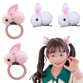 Amazon | ZNUJS(さちえ) ウサギ ヘアクリップ【4本セット】卯 兎