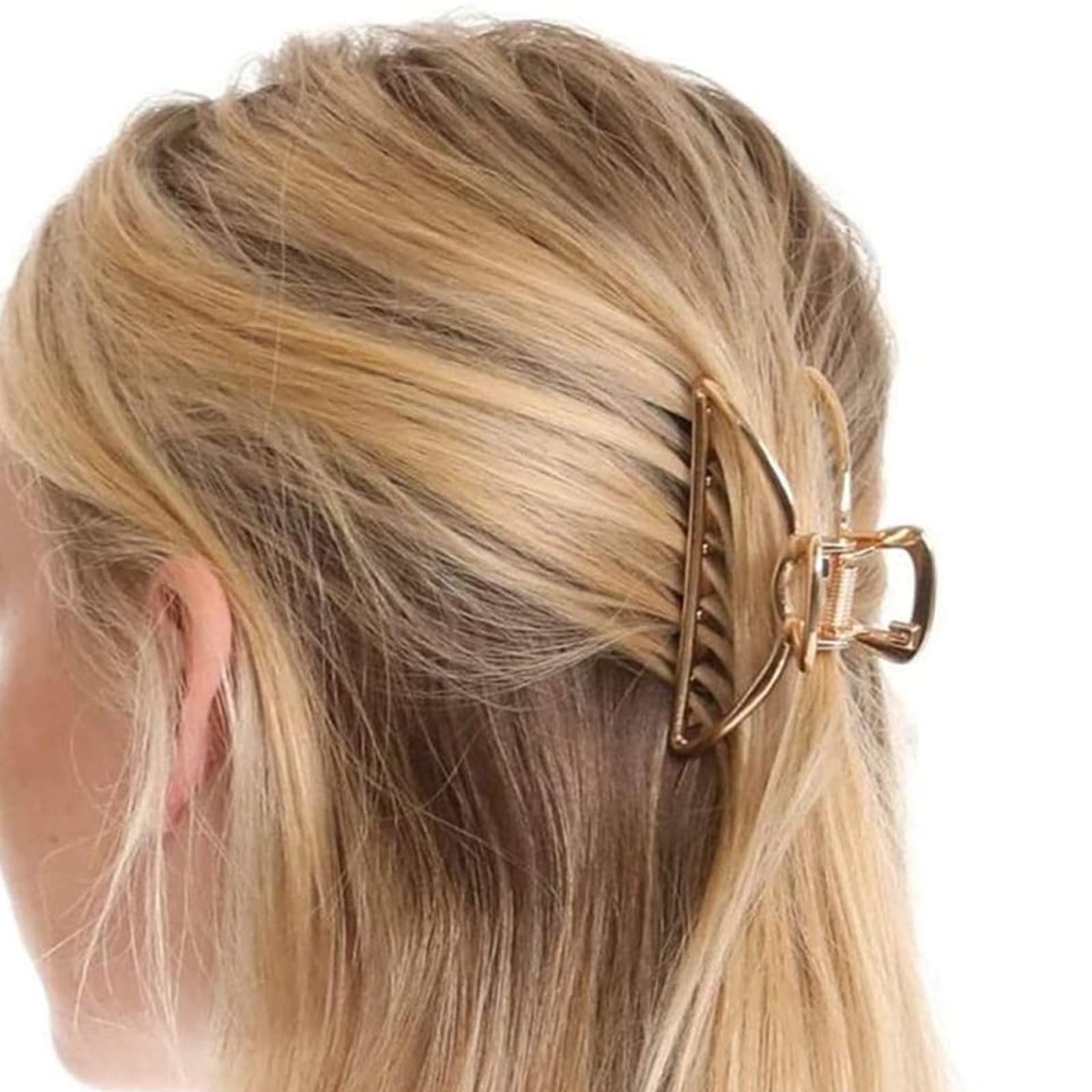 Large Claw Clip for Thick Hair - Big Open Shape Gold Hair Clips for Women - Image 4