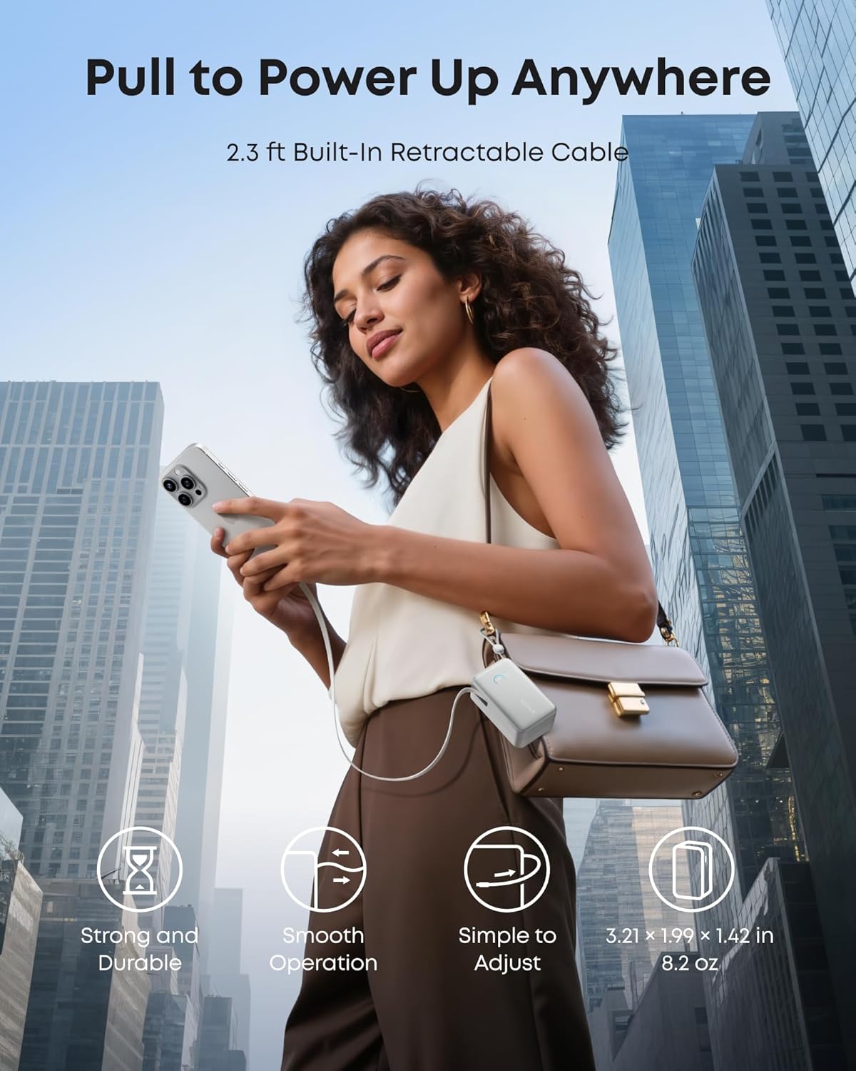 Anker Nano Retractable Power Bank with 2 in 1 Wireless Charging Station