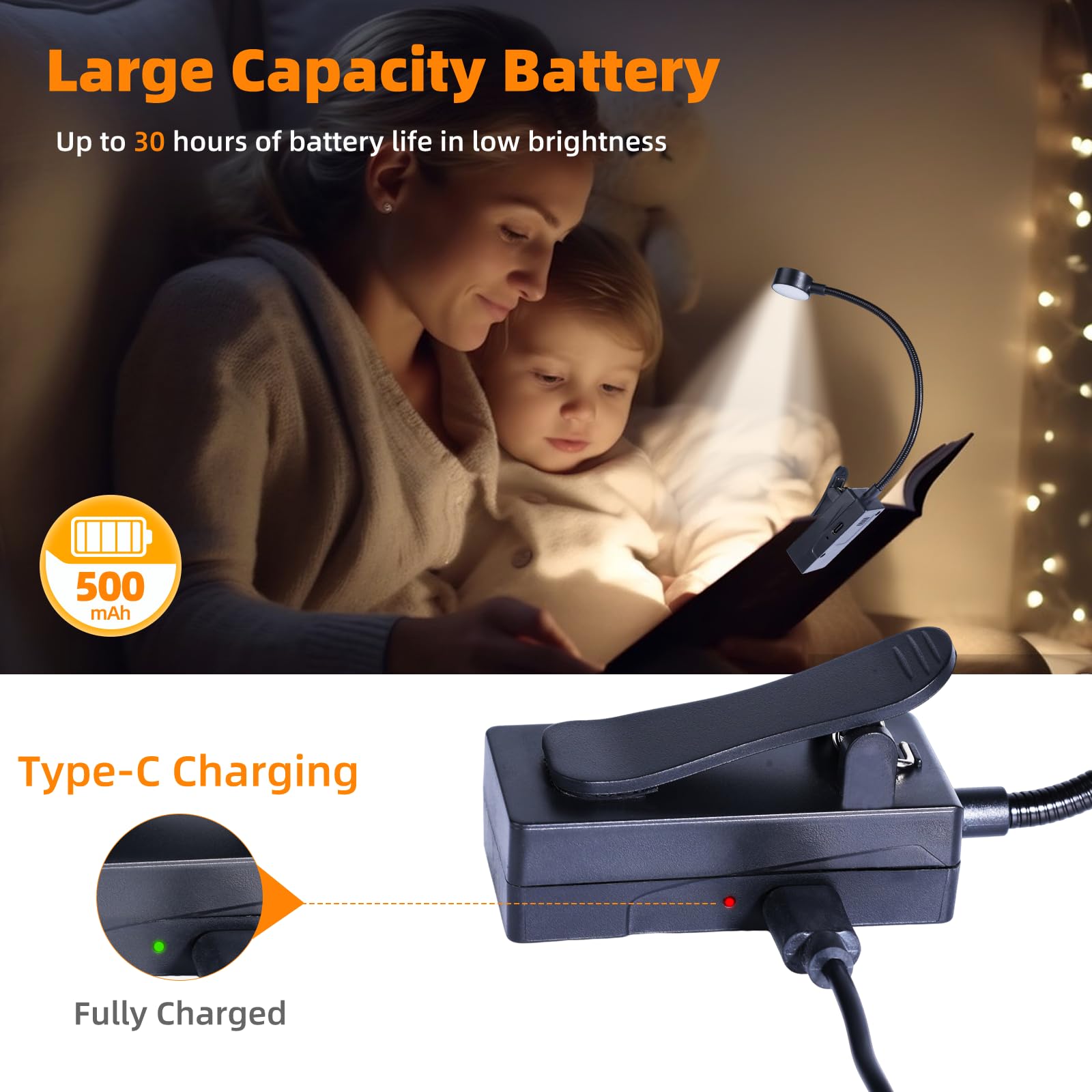 KunHe Paquete de 15 luces de lectura recargables a granel para libros en la cama de larga duración, 3 modos y 3 niveles de brillo, mini linternas compactas de carga USB para niños, amantes de los