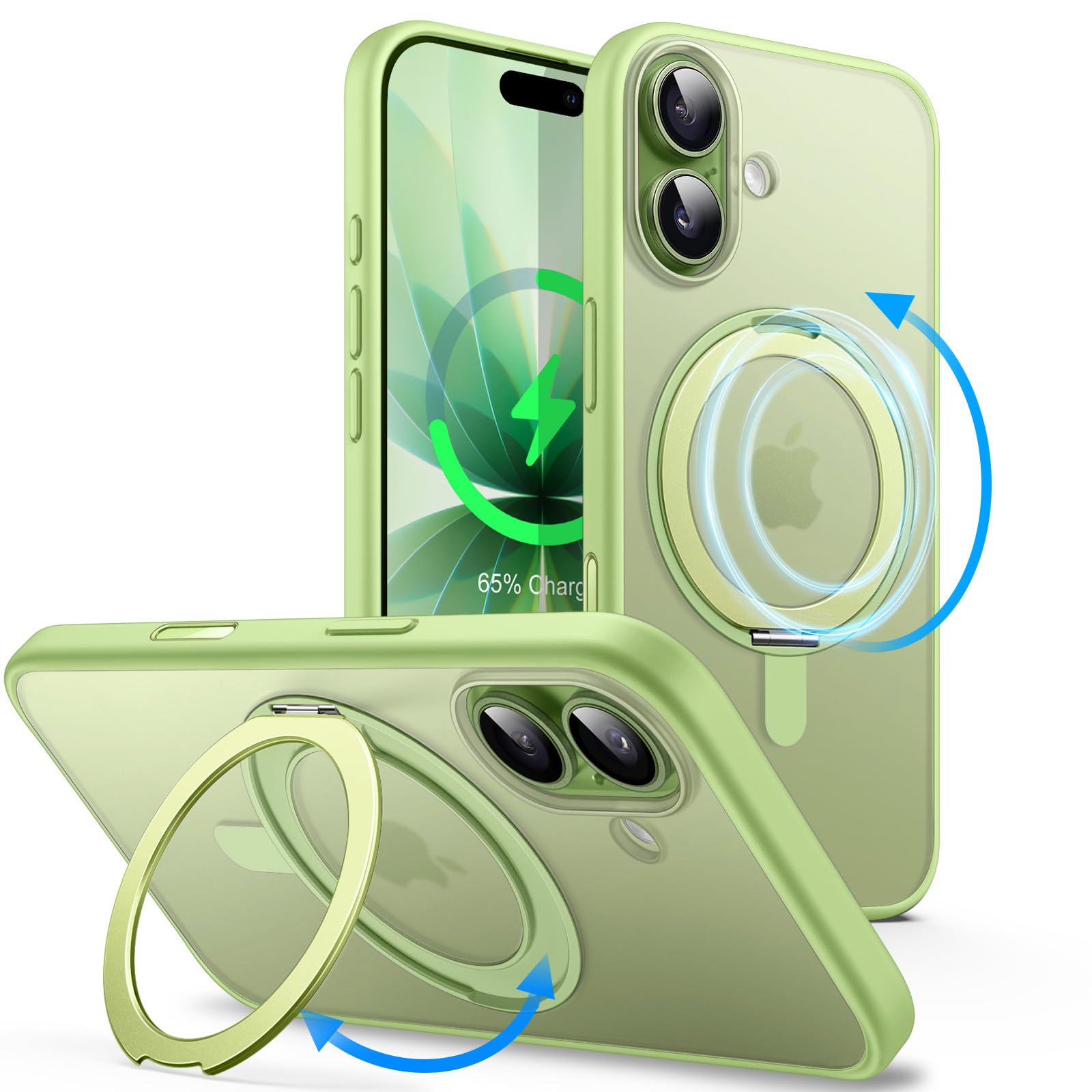 JETech iPhone 17 6.3インチ用 360度回転リングケース カメ…
