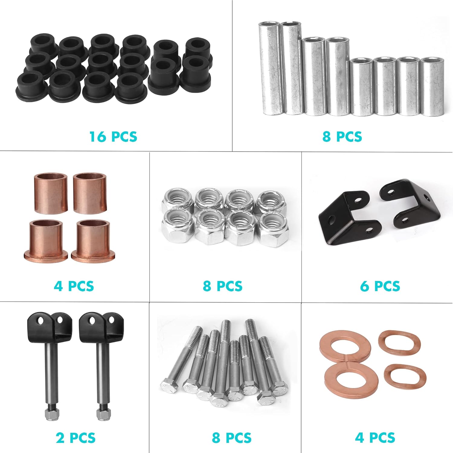 10L0L Deluxe Golf Cart Front King Pin Repair Kit for Club Car DS Gas & Electric Models 1993-UP Kingpin Spindle Bushing Kits