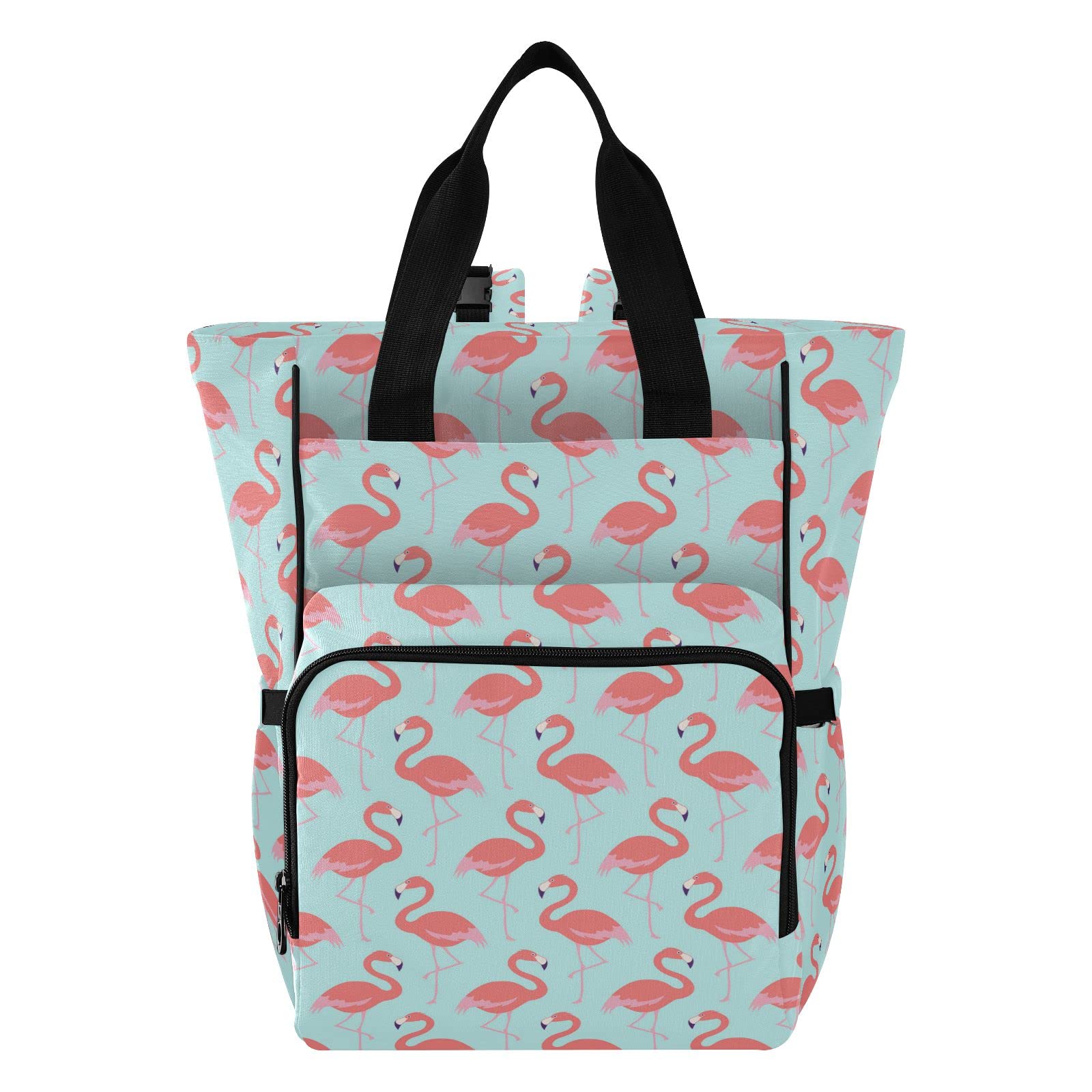 Flamingos Muster Diaper Bag, Large Capacity Diaper Bag Backpack, Muti-Function Travel Backpack