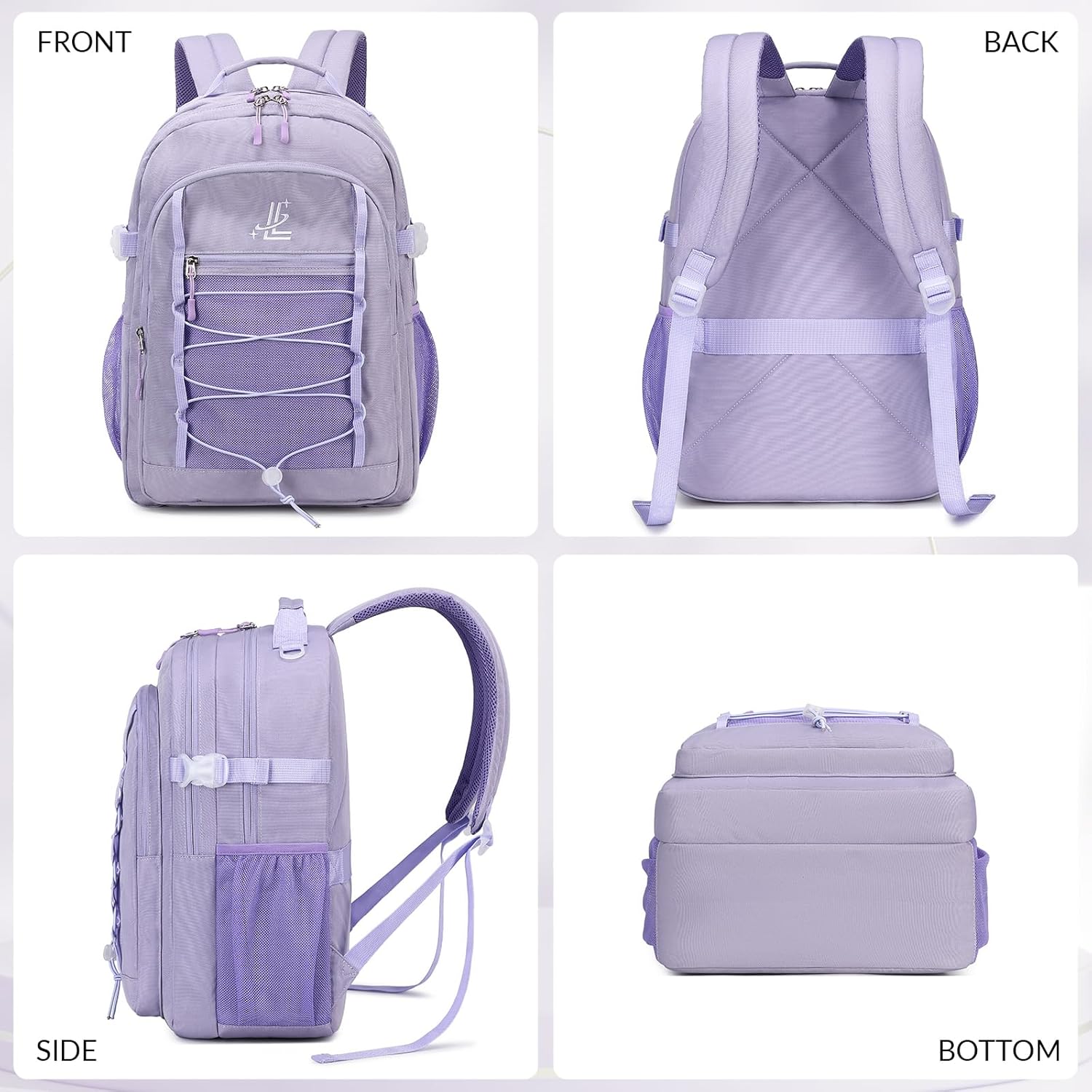 Lanola Kids Backpack for Girls Elementary Primary Middle School Bags for Teens Bookbags Sturdy Durable Travel for Women - Purple - Image 7