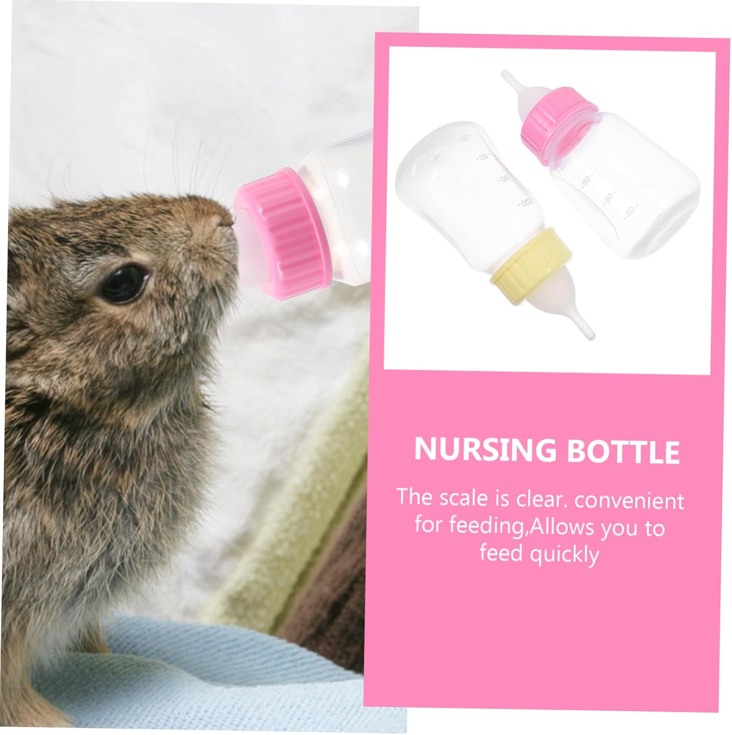 2Pcs Leak Puppy Feeder Bottles Food Grade Plastic Nursing Kit for Kittens Cats Small Pets Easy to Squeeze Reusable Durable Design for Newborns