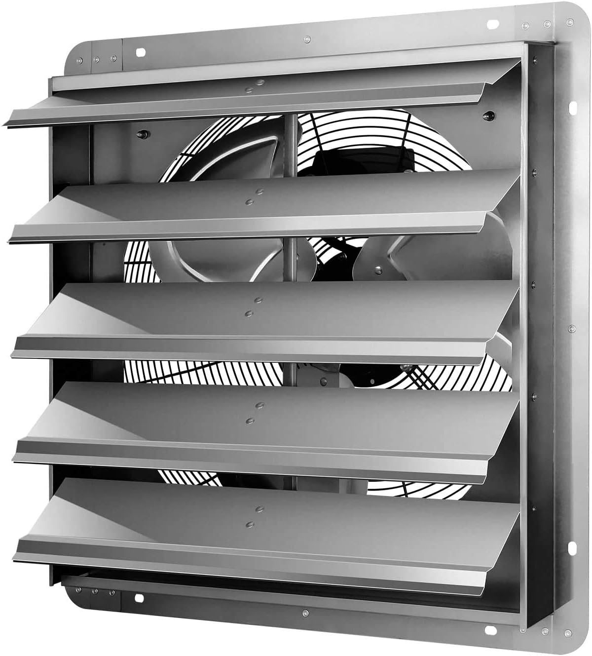 20.6 X 20.8 Inch Shutter Exhaust Fan Aluminum, High Speed 1190 RPM, 3368 CFM, 1-Pack, Silver