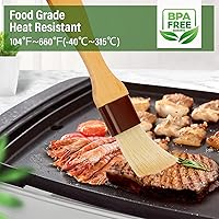 Vista 2 de Pastry Brush-Basting Brush for Cooking,2 Pc Boar Bristles Food Brush for BBQ,Beech Wooden Handle Butter Brush for Baking/Spreading