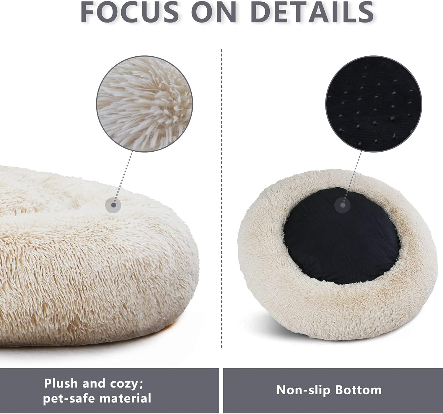 nononfish Soft Orthopedic Dog Bed for Oversized Dogs, Elderly Dogs Or Arthritic Dogs Anti-Anxiety Bed Calm and Fluffy Fit Great Dane Round 48 Inch Anti-Slip Dog Bed Material Safety : Pet Supplies