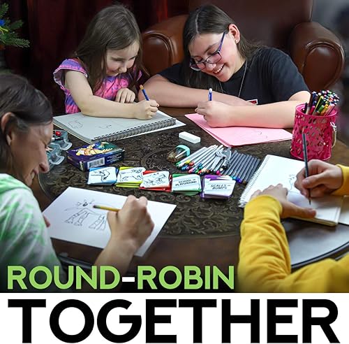 Miniatura 3 de Mythical Creatures Art Prompts - Juego de cartas de 150 tarjetas de dibujo y millones de mash-Ups - Juego de imaginación para niños,