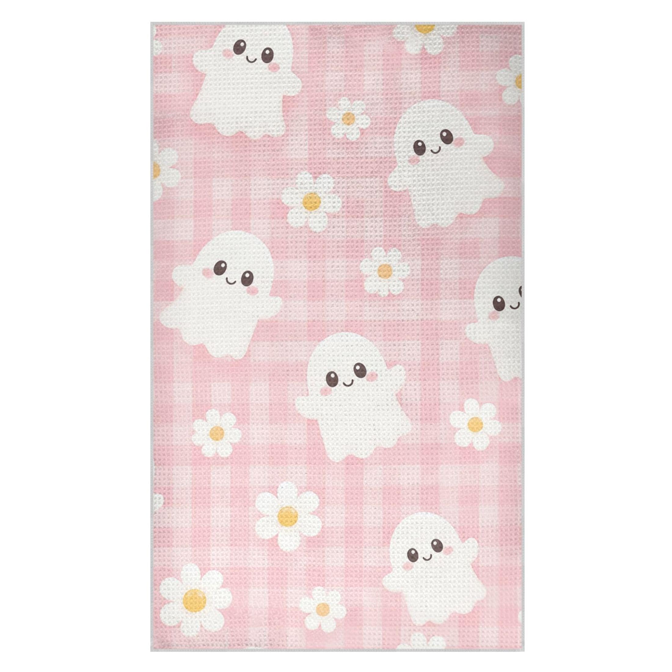 Kutsu Ghosts Waffle Weave Kitchen Towels Absorbent Quick Drying Dish Towels for Kitchen, Decorative Tea Towel, 18x30 in
