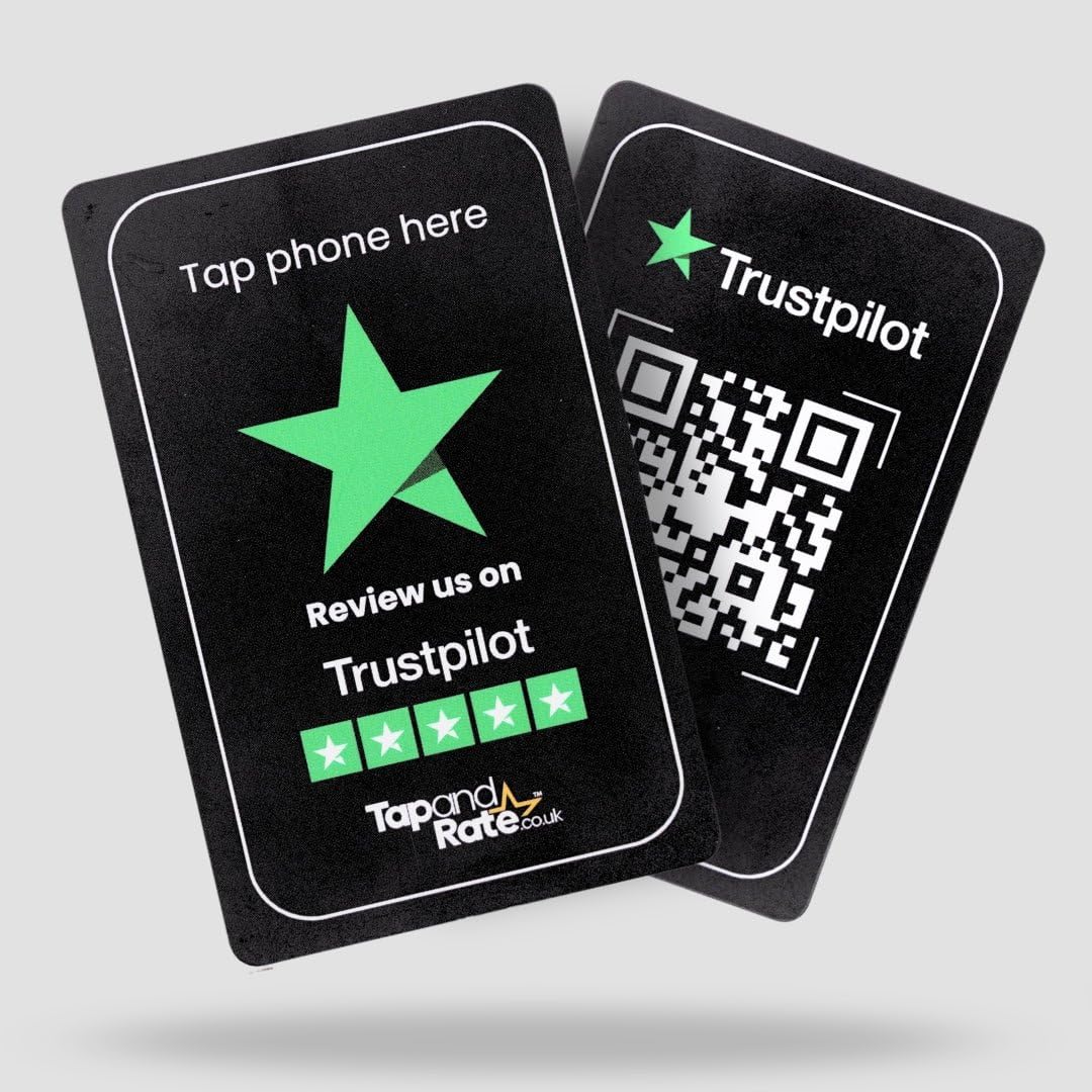 Trustpilot Tap Card | Review QR Code |Tap and Rate™| Contactless Review Card | NFC Tap Card with QR