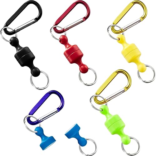 Boao 5 piezas de soporte magnético de liberación de red Clip de liberación de red gancho para llavero para pesca con mosca ganchos de metal imán