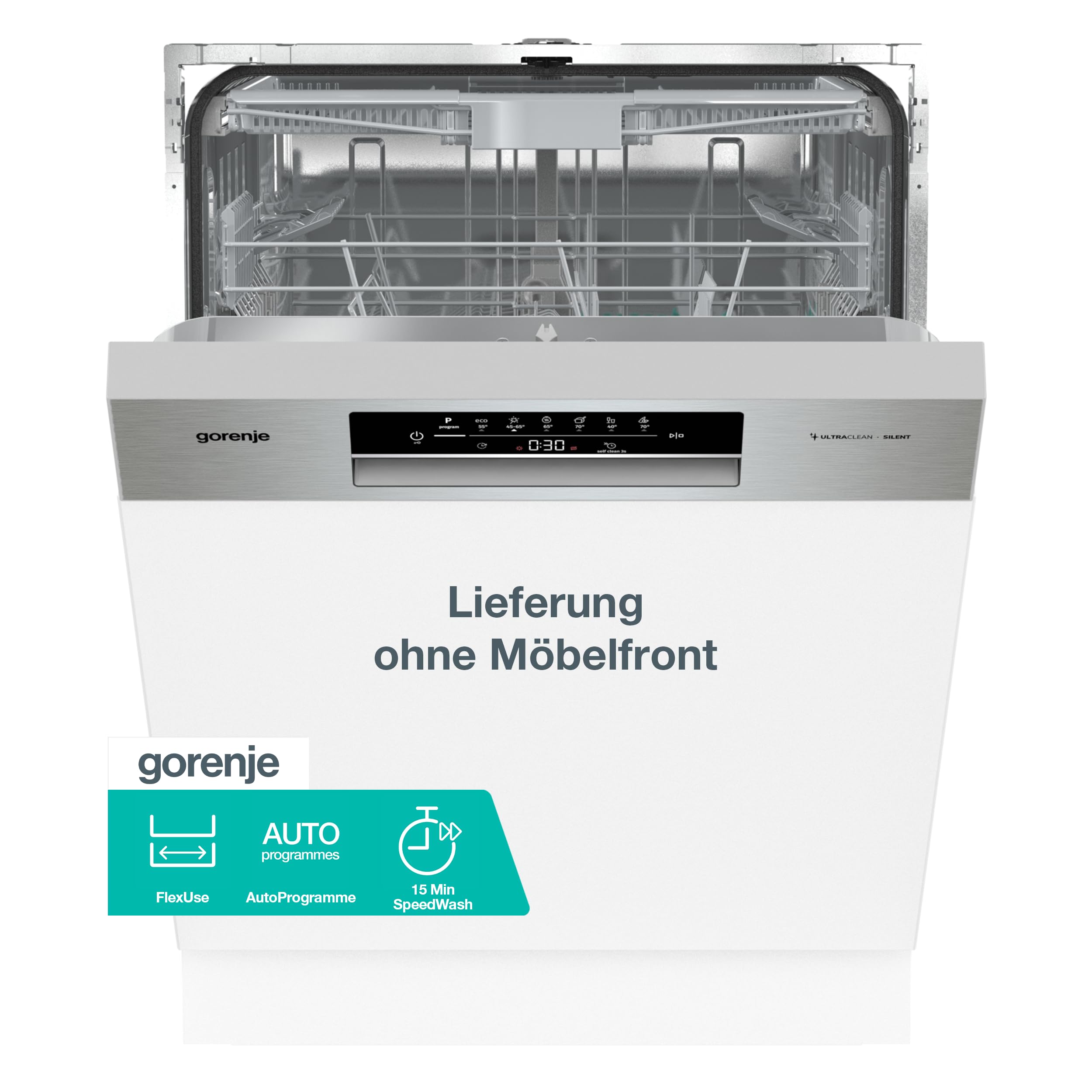 Gorenje GI643D91X Geschirrspüler/Einbaugerät/Integrierbar/60 breite/16 Maßgedecke/6 Programme/15 min SpeedWash/Intensivprogramm/ECO-Programm/Hygieneprogramm/EEK: D/Einbaumaße (HxBxT): 82 x 60 x 57,5cm