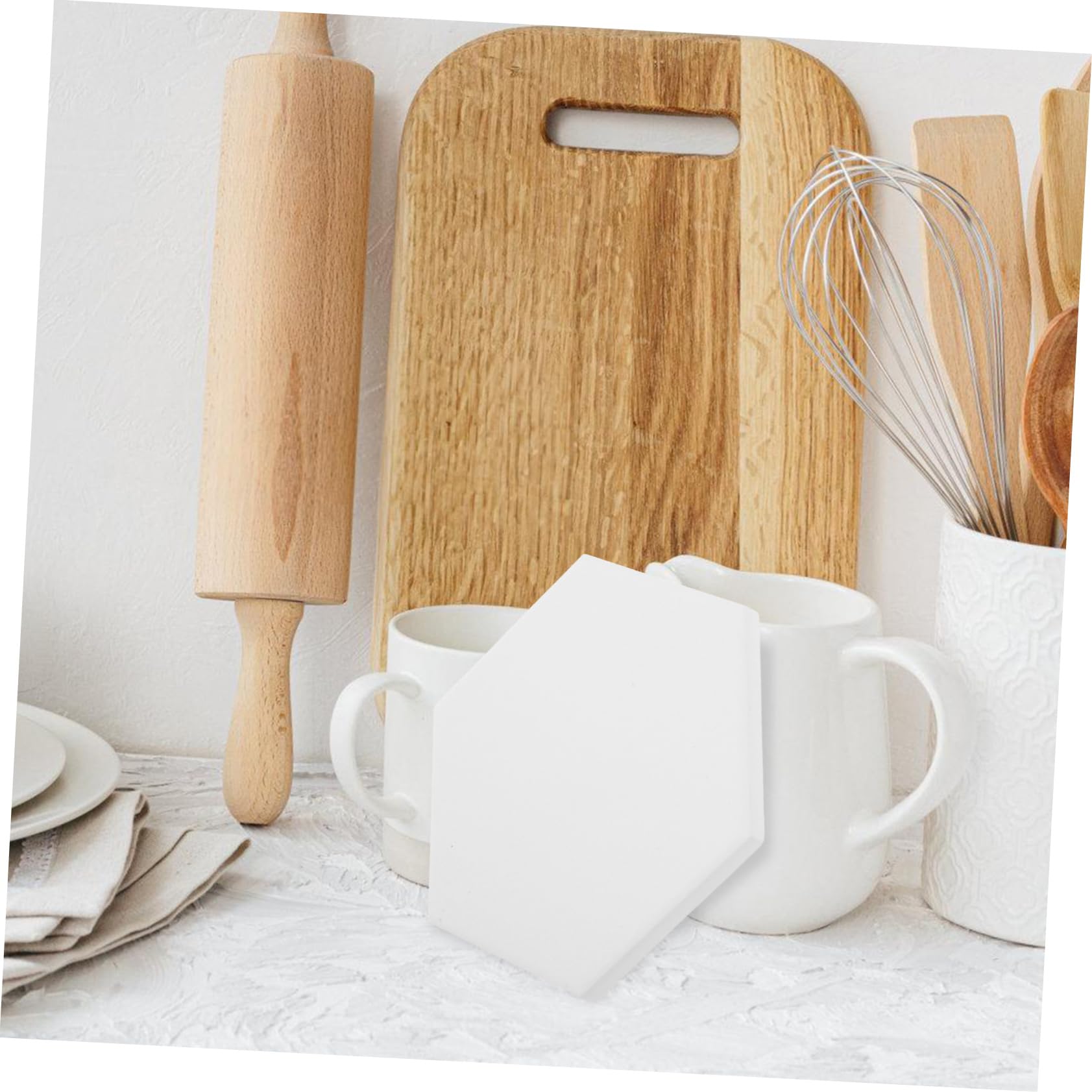 Sottobicchieri Esagonali in Ceramica Chiari, Set da 10