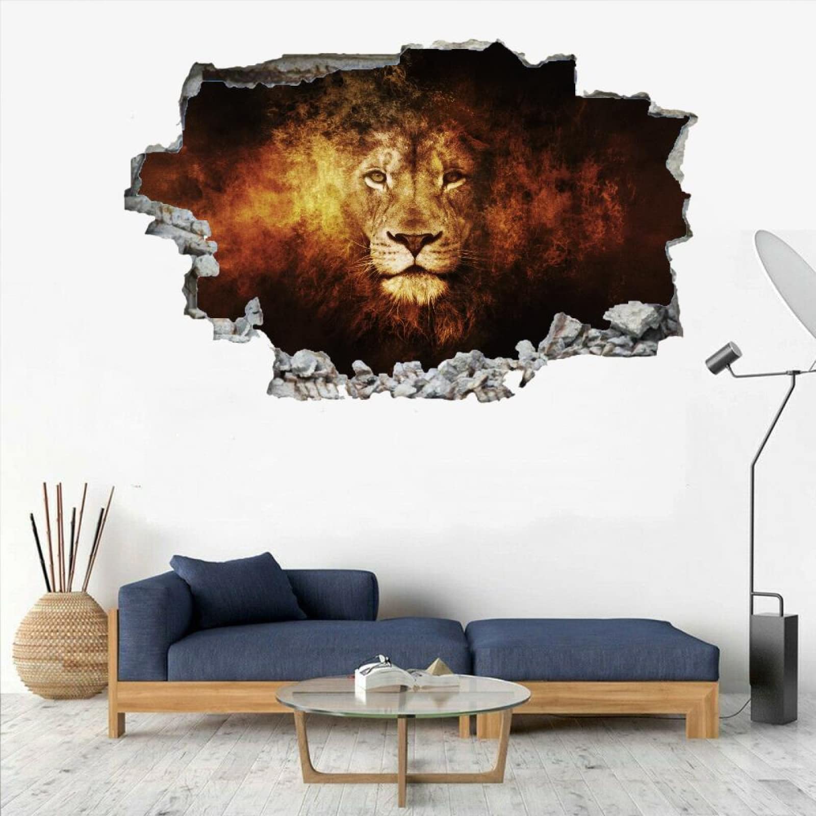 Calcomanía Rota 3D, Tigre Adhesivo Extraíble De Vinilo Para Despegar Y Pegar, Retro Tatuaje De Pared Niñas Niños Dormitorio Guardería Habitación Decoración Para El Hogar 75x113cm