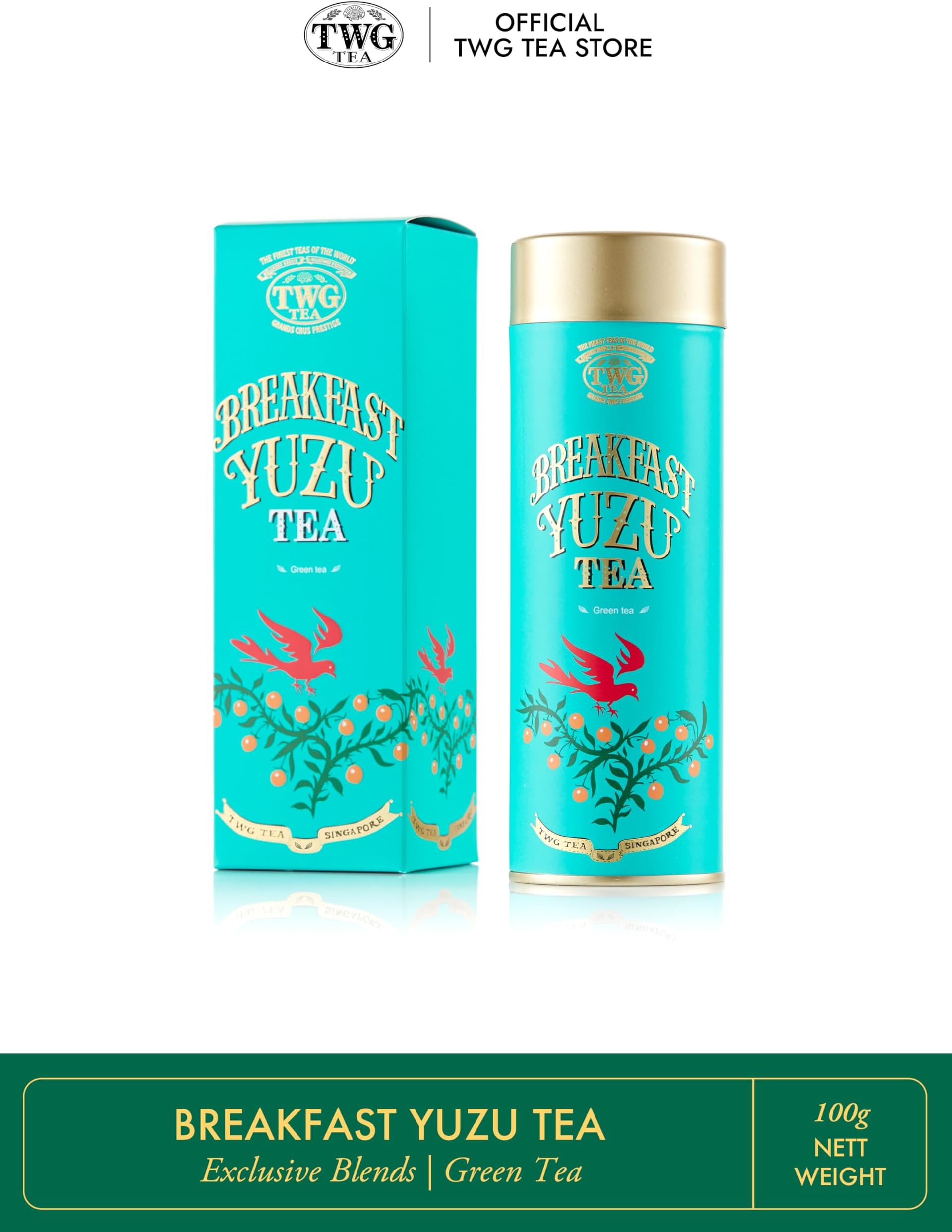 TWG Tea | Breakfast Yuzu Tea | Green Tea | Yuzu | Haute Couture Tin, 100g | Gift Set